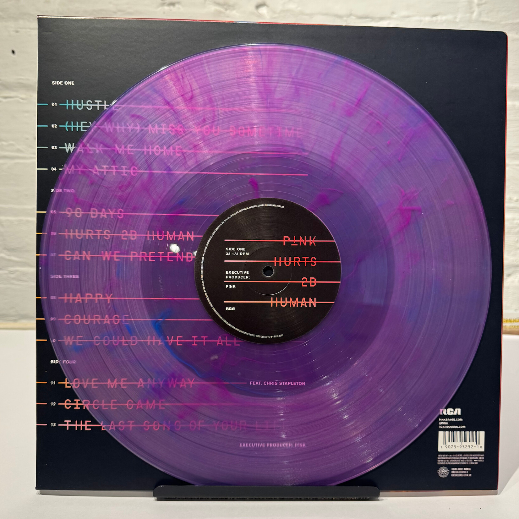 [Pop Girl] P!NK: Hurts 2B Human (2019, USA, Pink/Blue Vinyl, VG+) [RCA]