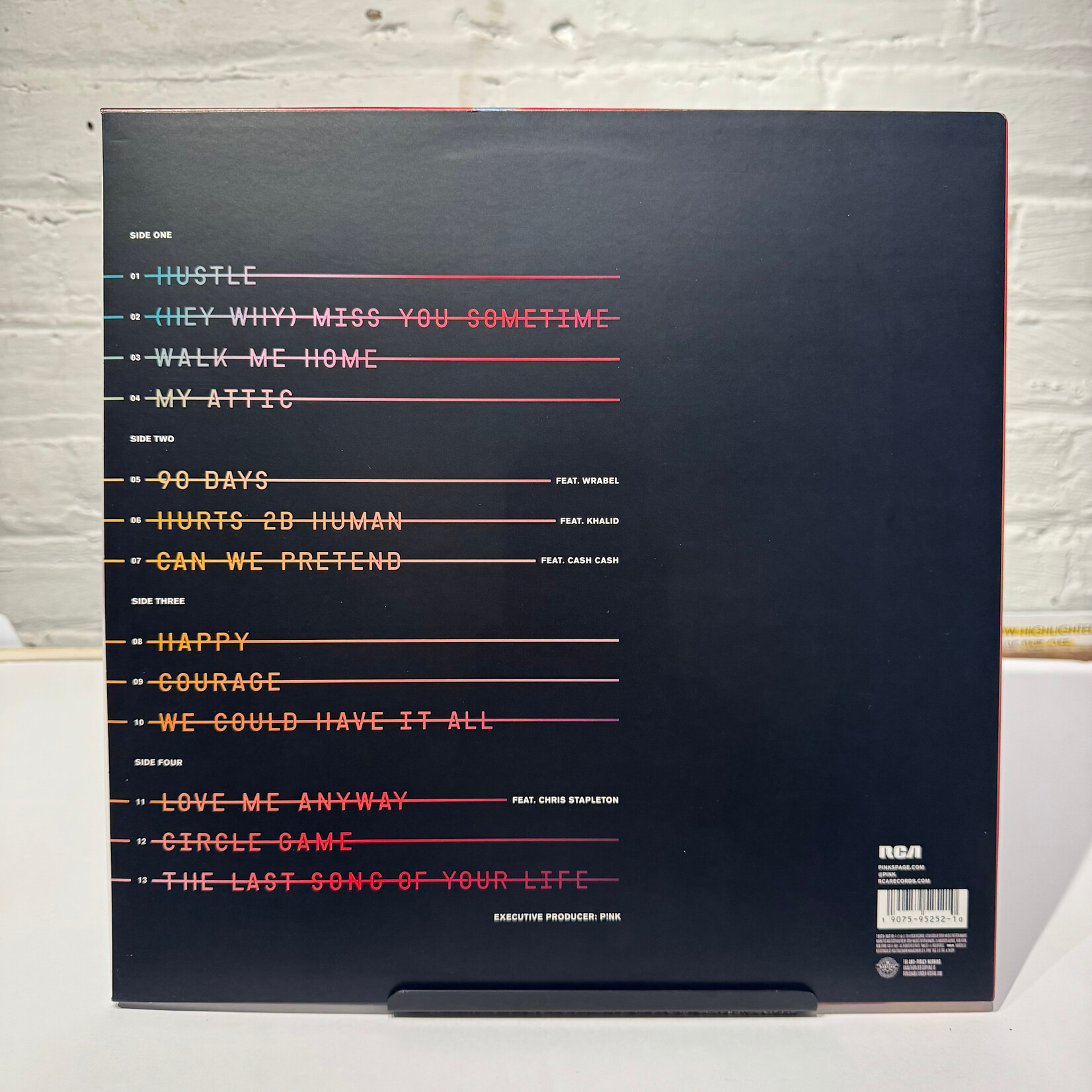 [Pop Girl] P!NK: Hurts 2B Human (2019, USA, Pink/Blue Vinyl, VG+) [RCA]