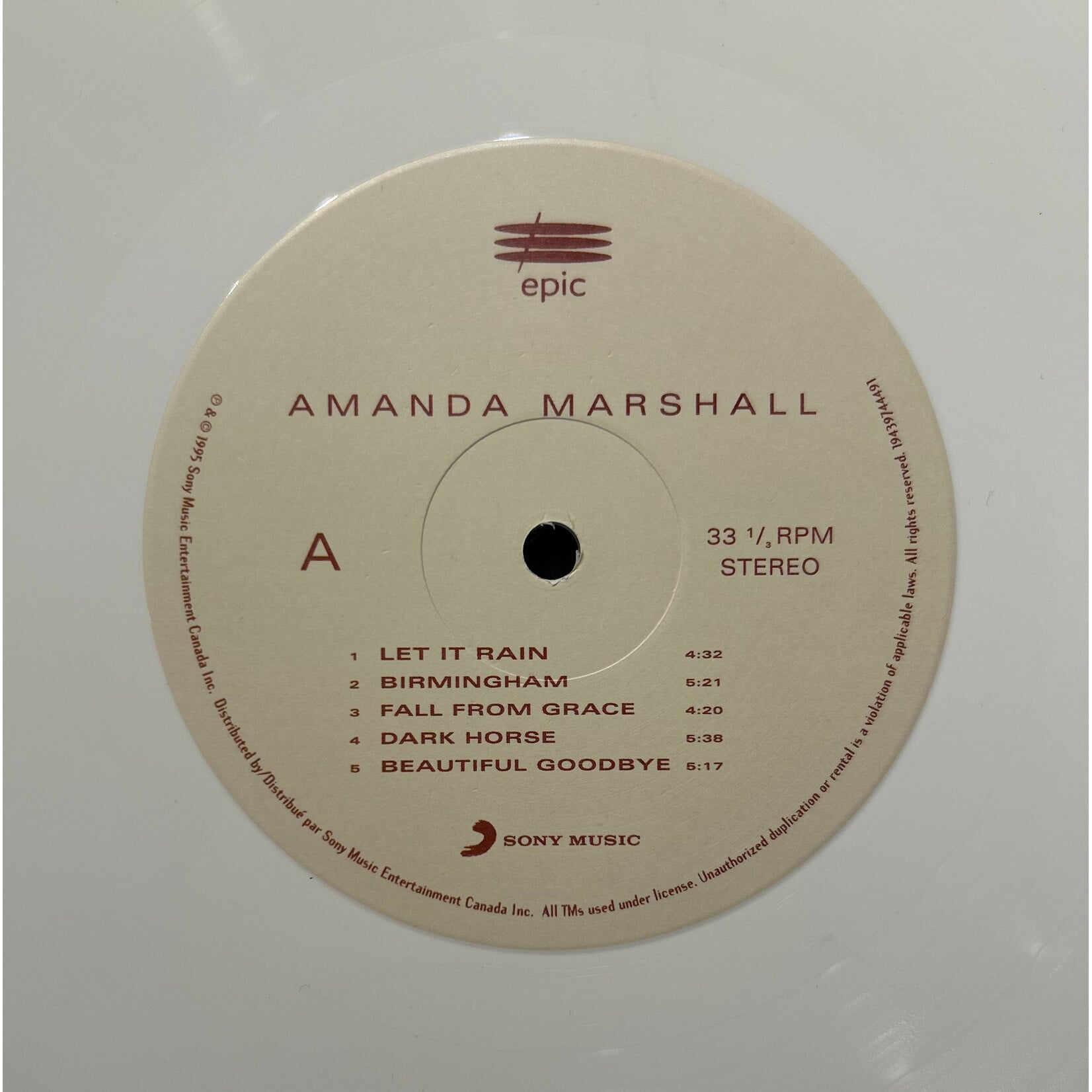 [Kollectible Vinyl] Marshall, Amanda: Self-Titled (2023, USA, Signed, EX) [EPIC]