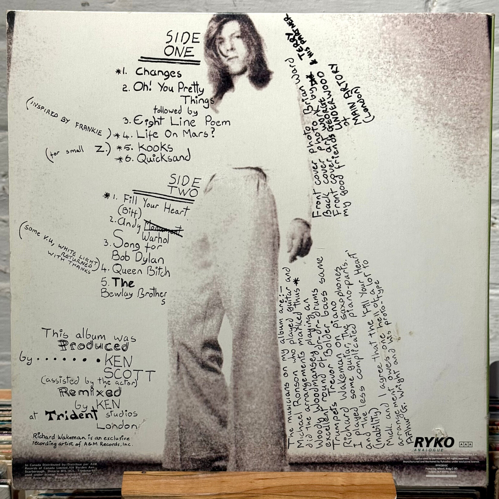 David Bowie - Hunky Dory (1990, Canada, VG+)