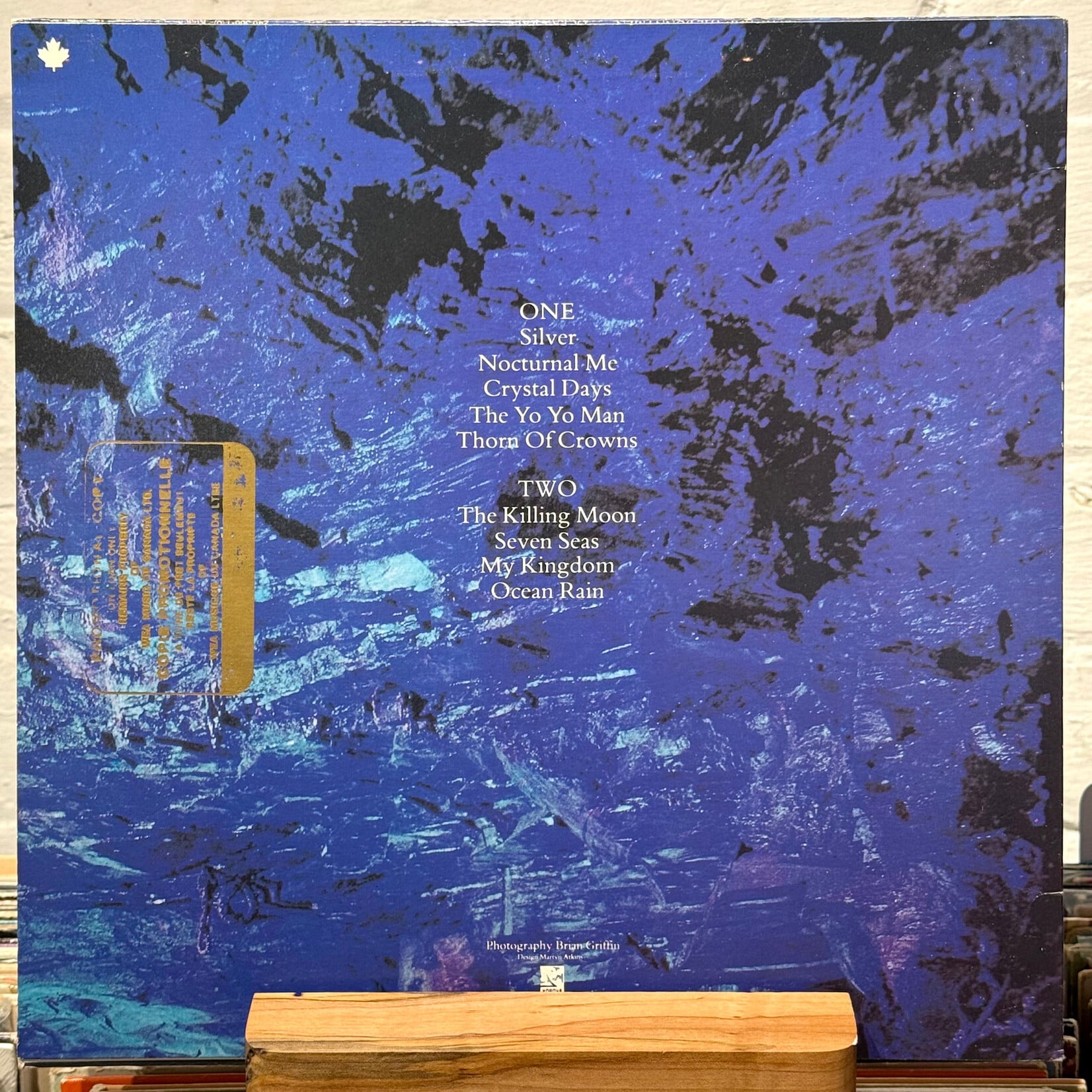 [Kollectible Vinyl] Echo & The Bunnymen: Ocean Rain (1984, Canada, Gold Stamp Promo, VG+) [KOROVA]
