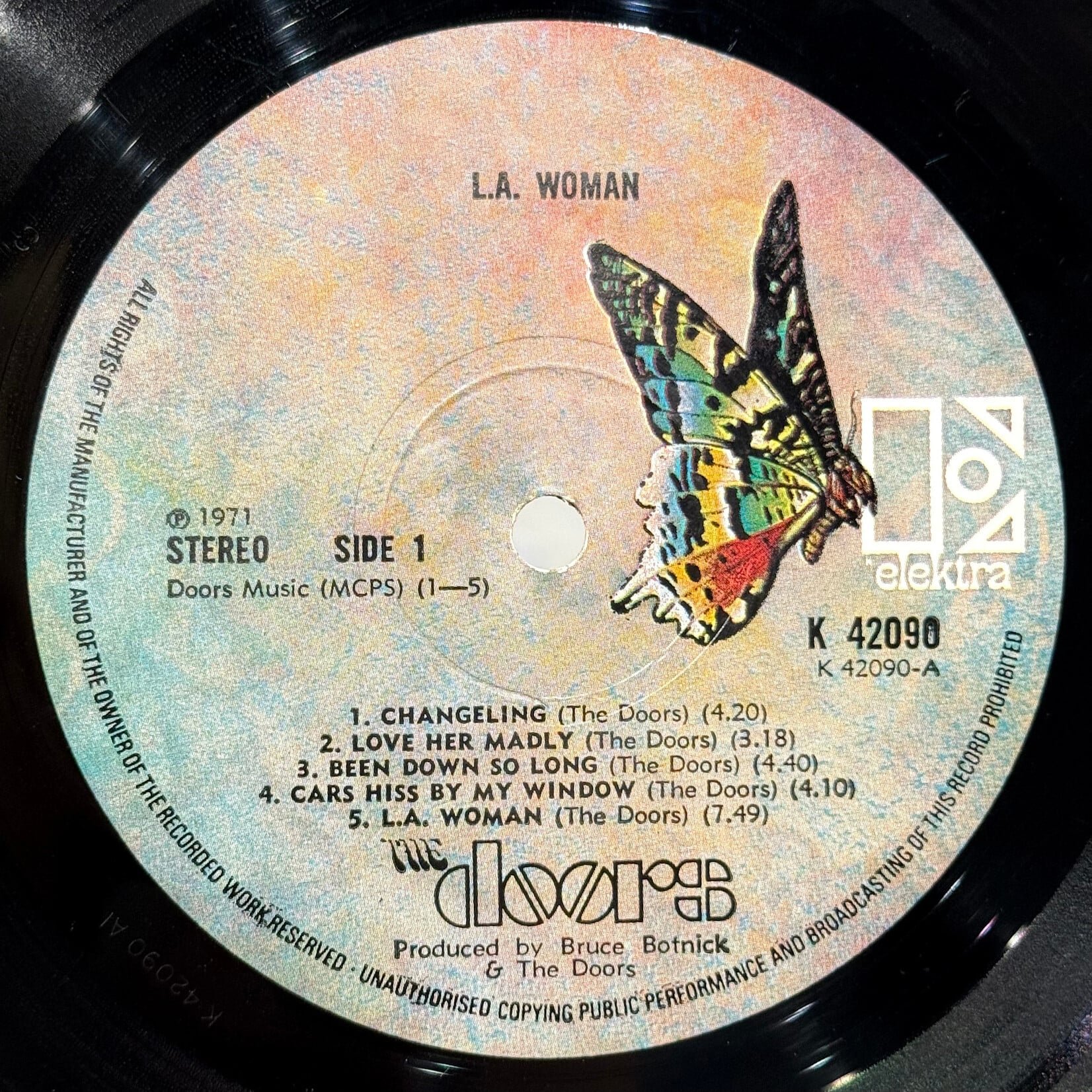 Doors: L.A. Woman (1971, UK, w/ Insert, Die-Cut Outer, Butterfly Label, VG+) [ELEKTRA]