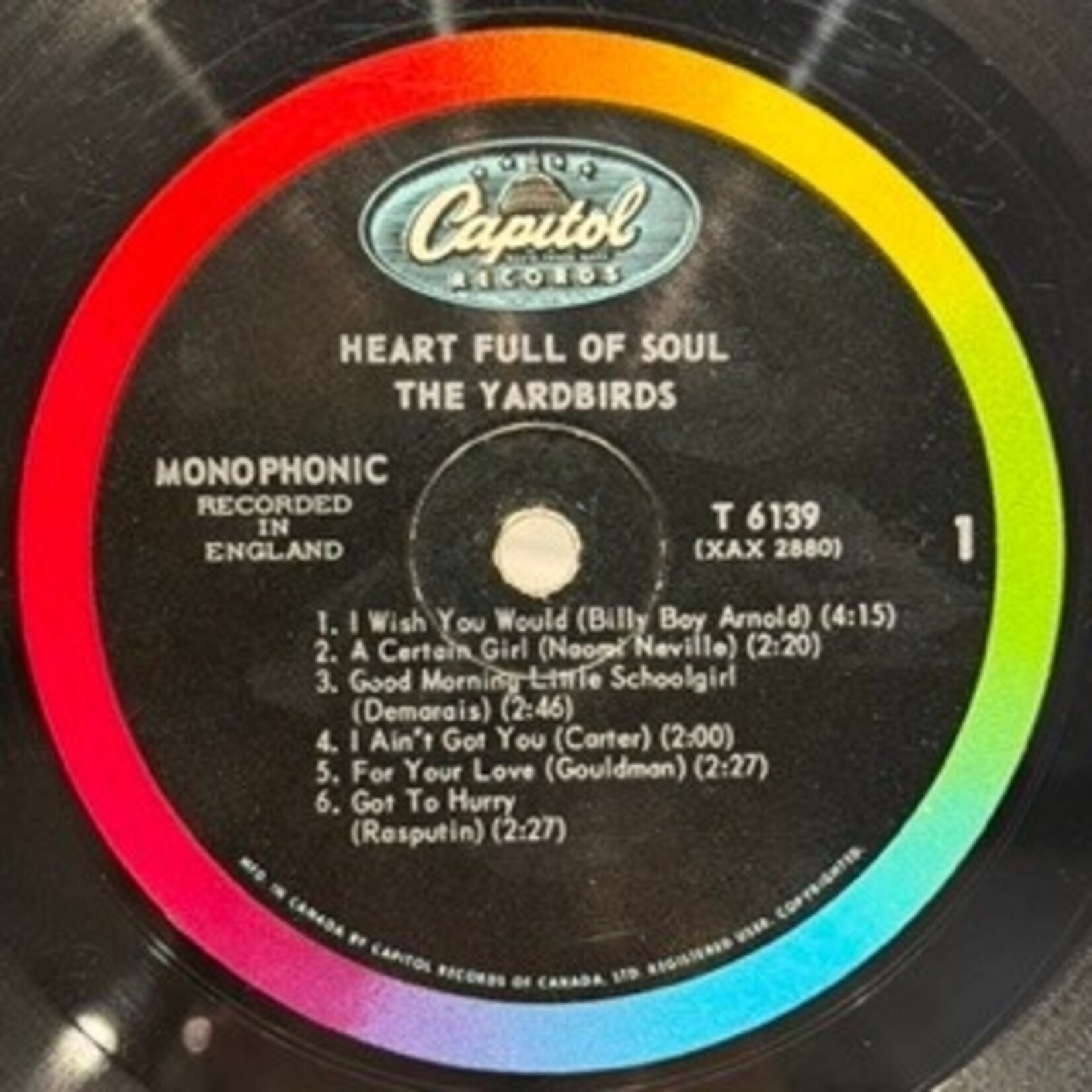 [Kollectible Vinyl] Yardbirds: Heart Full Of Soul (1963, Canada, VG) [CAPITOL]