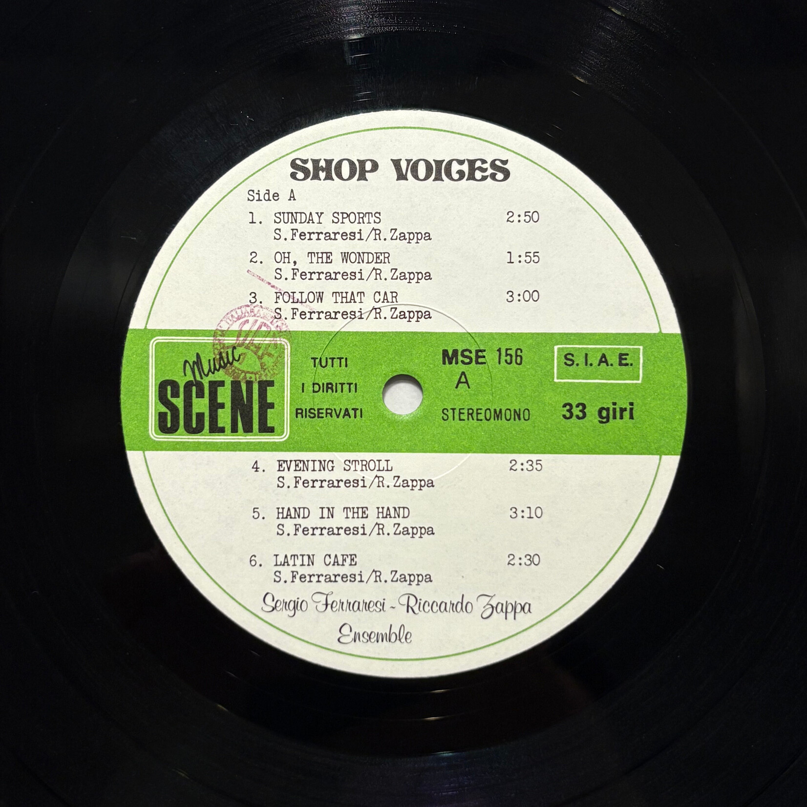 [Kollectible Vinyl] Ferraresi, Sergio & Riccardo Zappa Ensemble: Shop Voices (1983, Italy, Italian Library Music, VG+) [MUSIC SCENE]