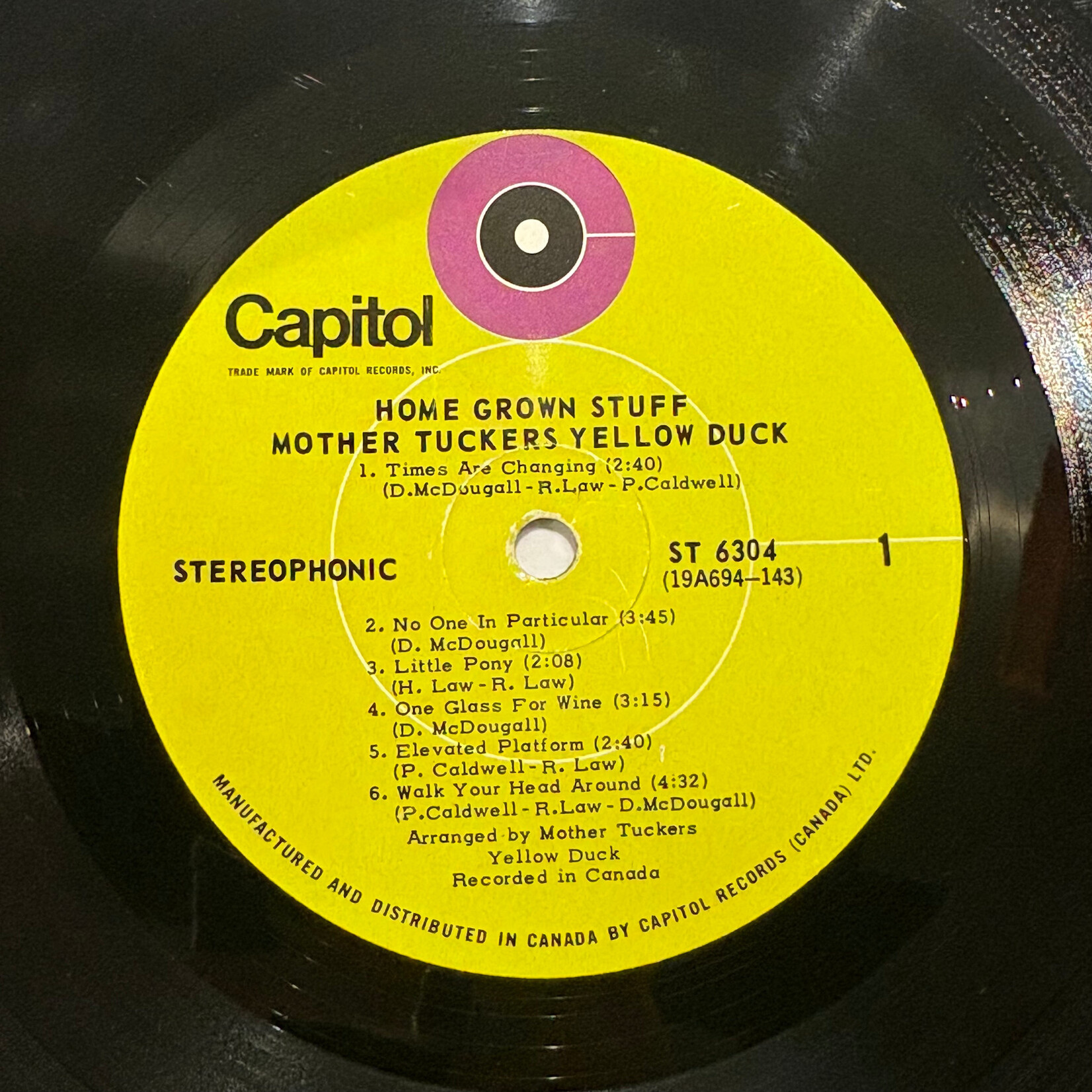 [Kollectible Vinyl] Mother Tuckers Yellow Duck: Home Grown Stuff (1969, Canada, VG) [CAPITOL]