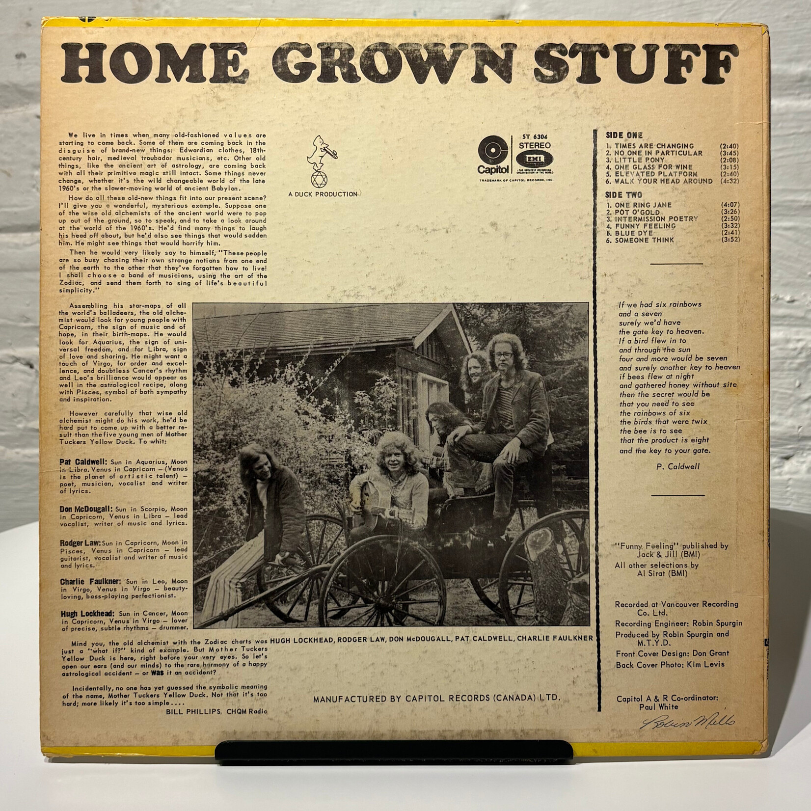 [Kollectible Vinyl] Mother Tuckers Yellow Duck: Home Grown Stuff (1969, Canada, VG) [CAPITOL]