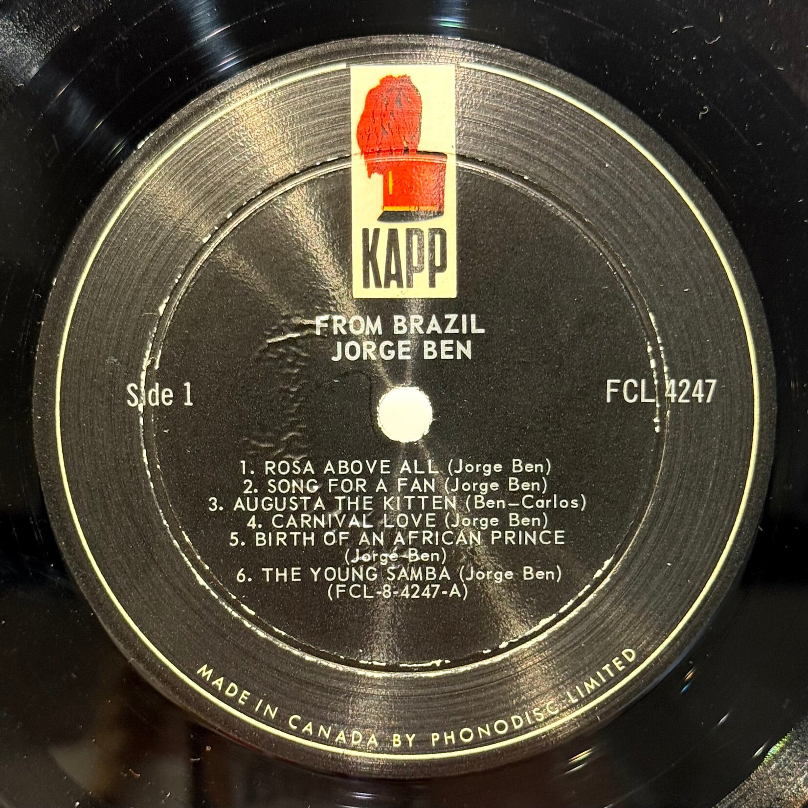 [Kollectible Vinyl] Ben, Jorge: O Bidú: Silêncio No Brooklin (1967, Canadian, Disc VG+) [KAPP]