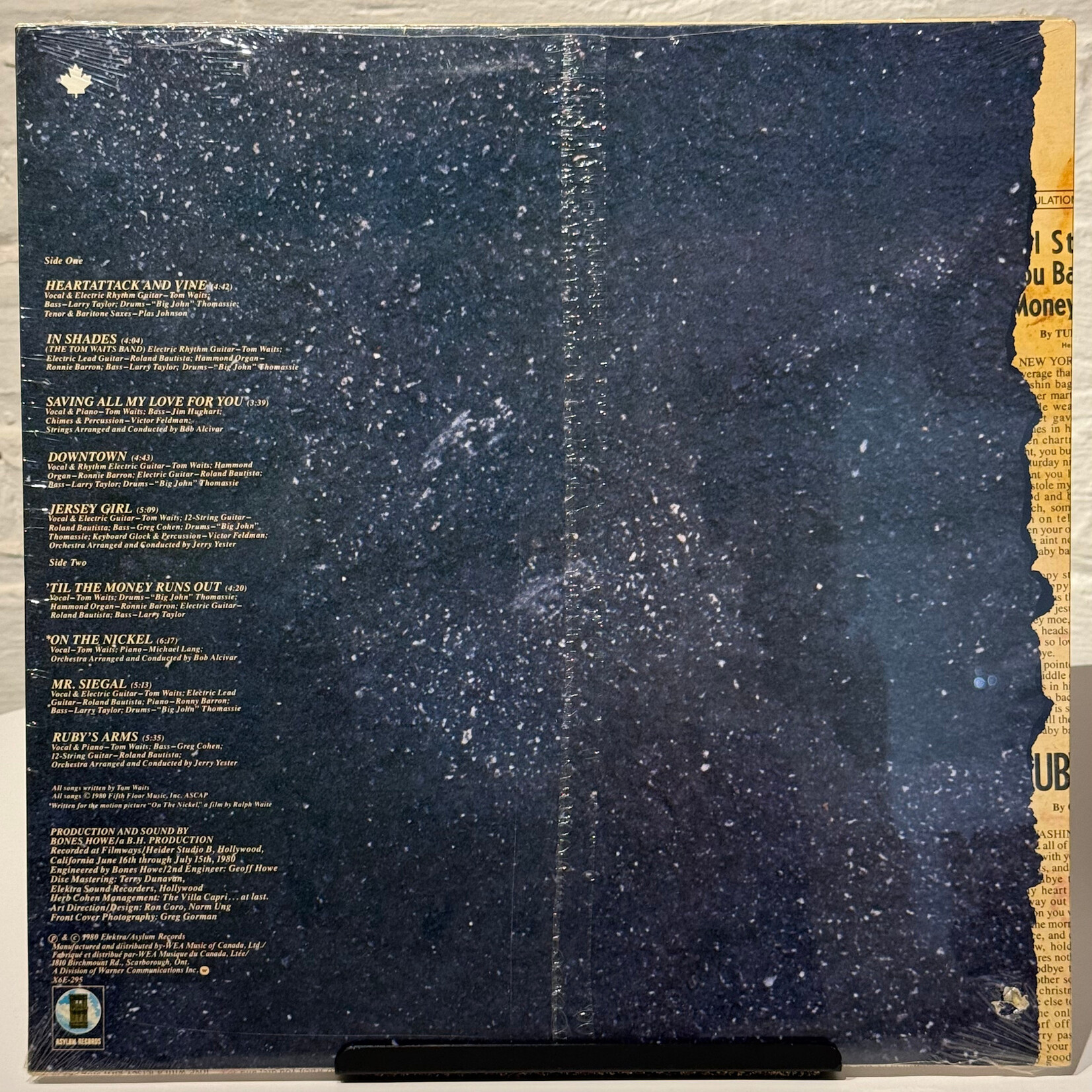 [Kollectible Vinyl] Waits, Tom: Heartattack And Vine (1980, Canada, Sealed) [ASYLUM]