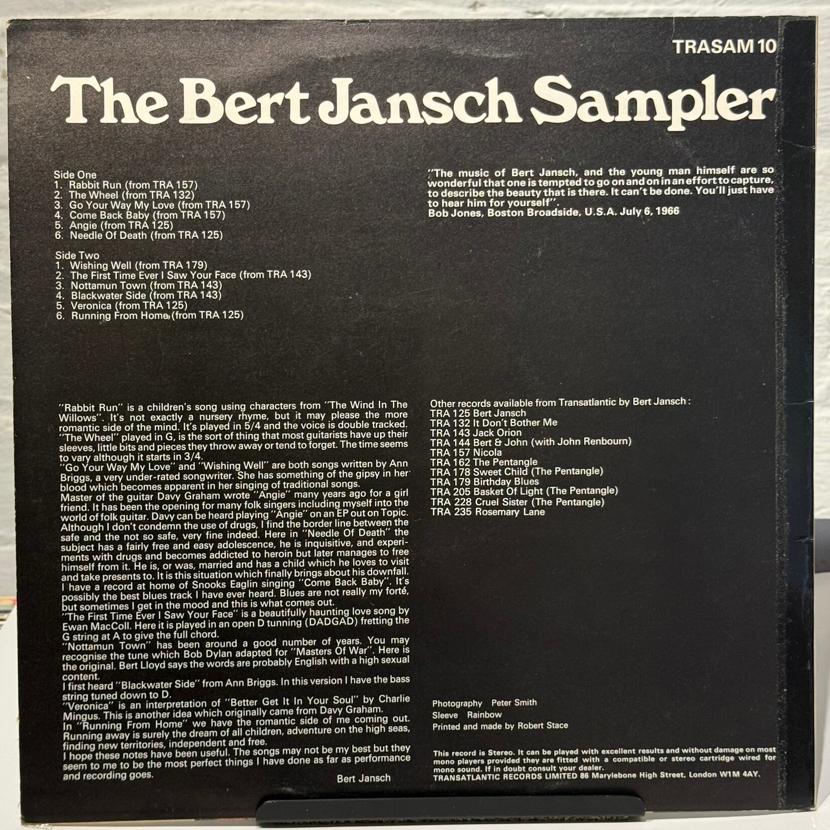 [Kollectible Vinyl] Jansch, Bert: The Bert Jansch Sampler (1969, UK, Disc EX) [TRANSATLANTIC]
