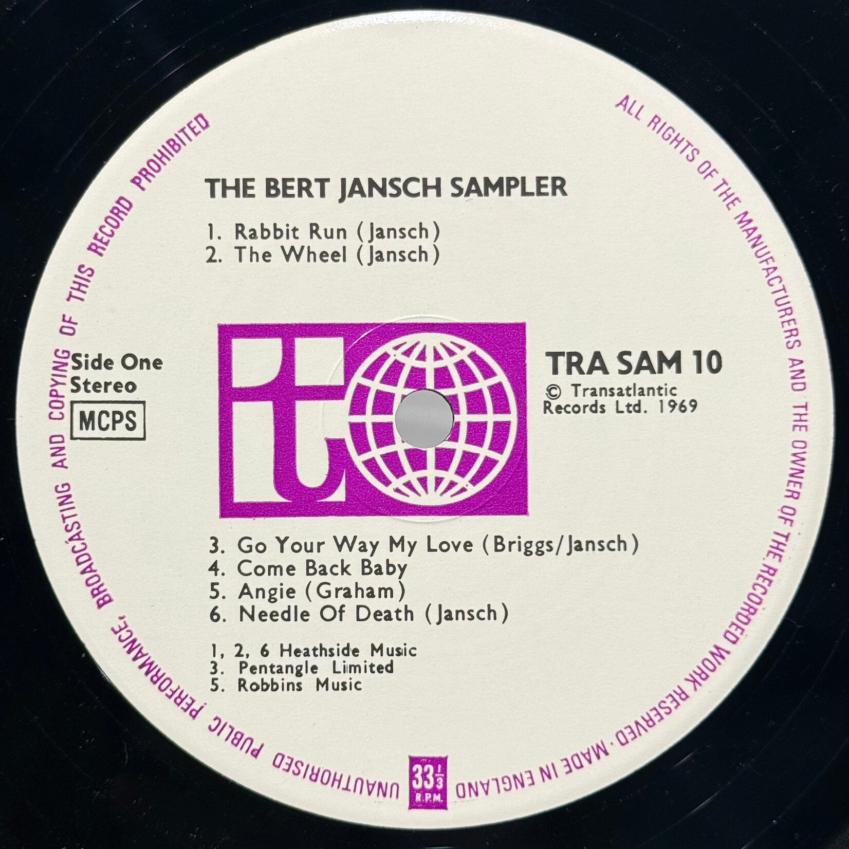 [Kollectible Vinyl] Jansch, Bert: The Bert Jansch Sampler (1969, UK, Disc EX) [TRANSATLANTIC]
