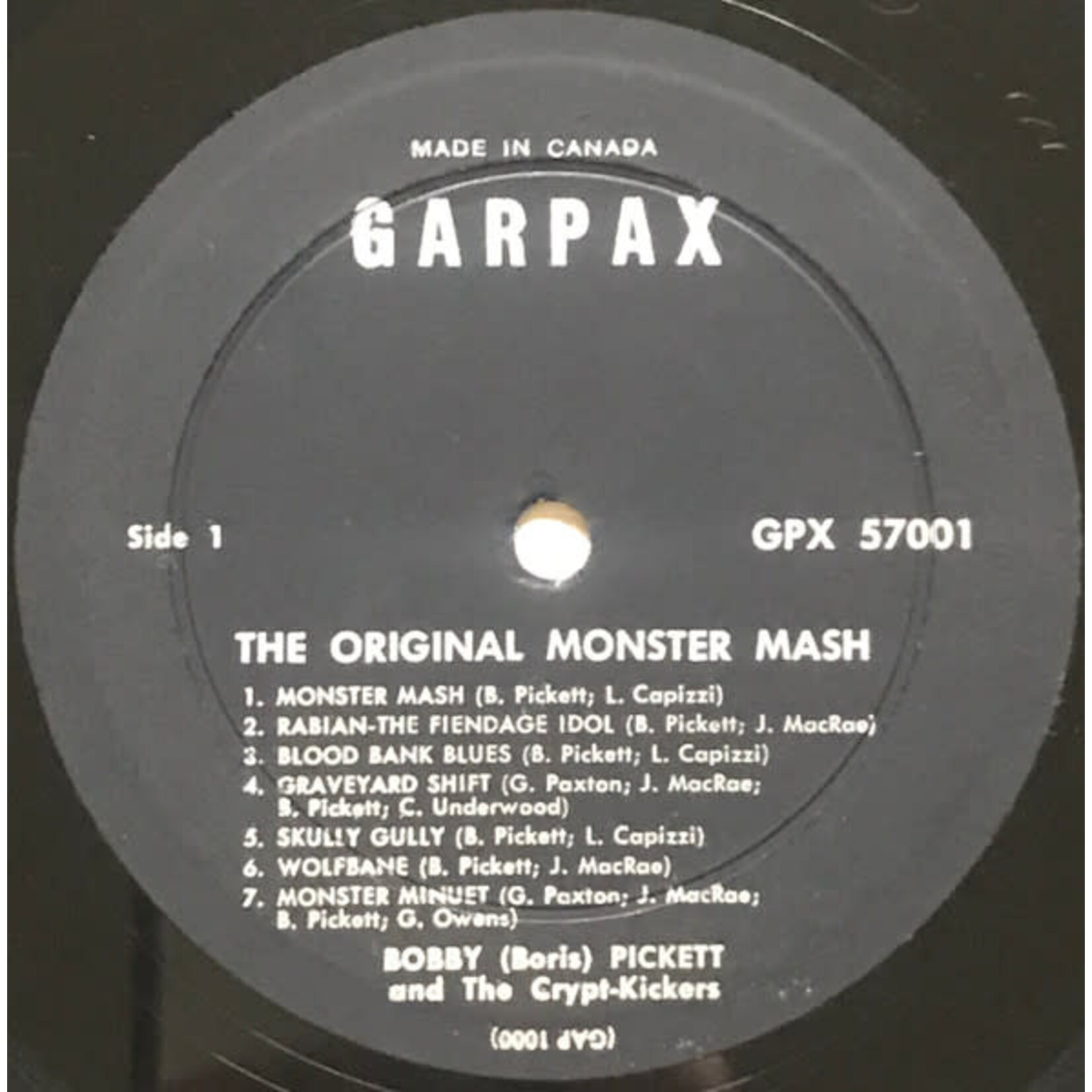 [Kollectible Vinyl] Bobby (Boris) Pickett and The Crypt-Kickers: Original Monster Mash (1962, Canada, VG+) [GARPAX]