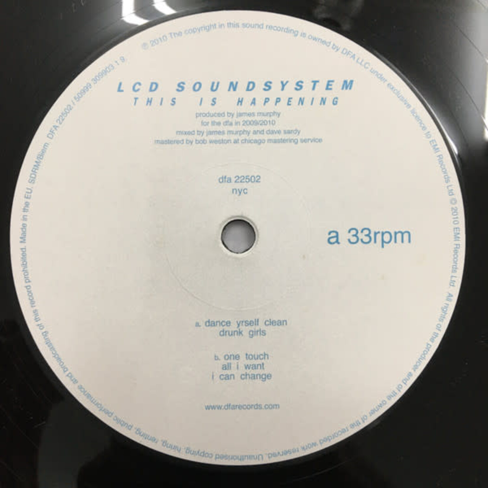 [Kollectible Vinyl] LCD Soundsystem: This Is Happening (2010, Europe, DFA Logs, VG+) [DFA]