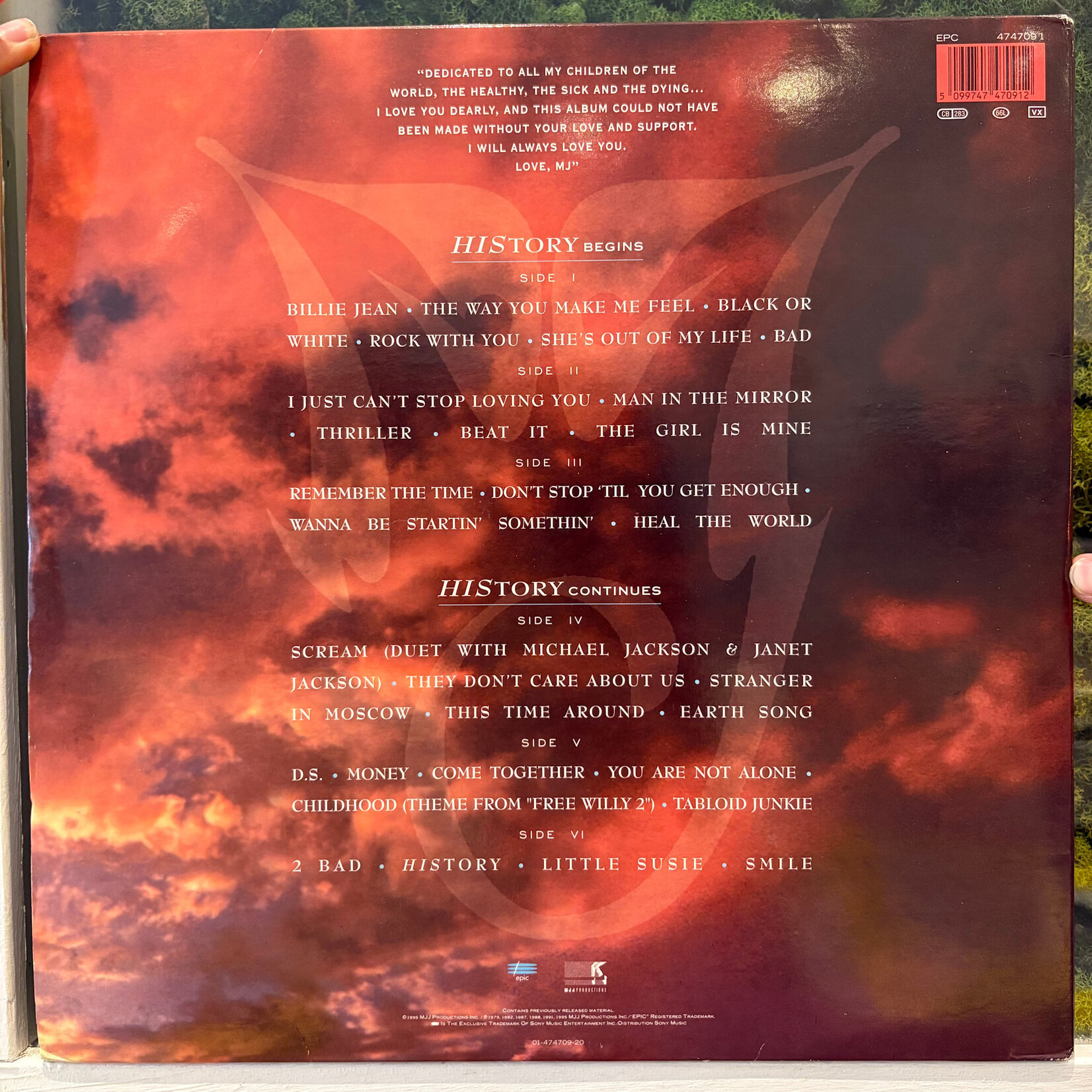 [Kollectible Vinyl] Jackson, Michael: History: Past, Present And Future, Book I (w/Book + OG Inners!, 1995, Europe, VG+)