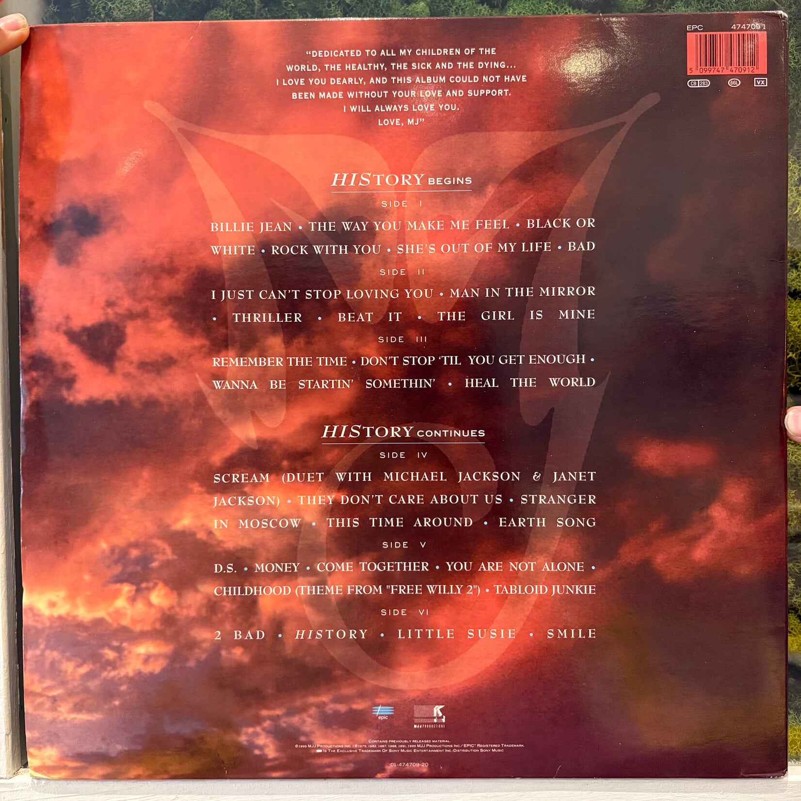 Michael Jackson - History: Past, Present And Future, Book I (w/Book + OG Inners!, 1995, Europe, VG+)
