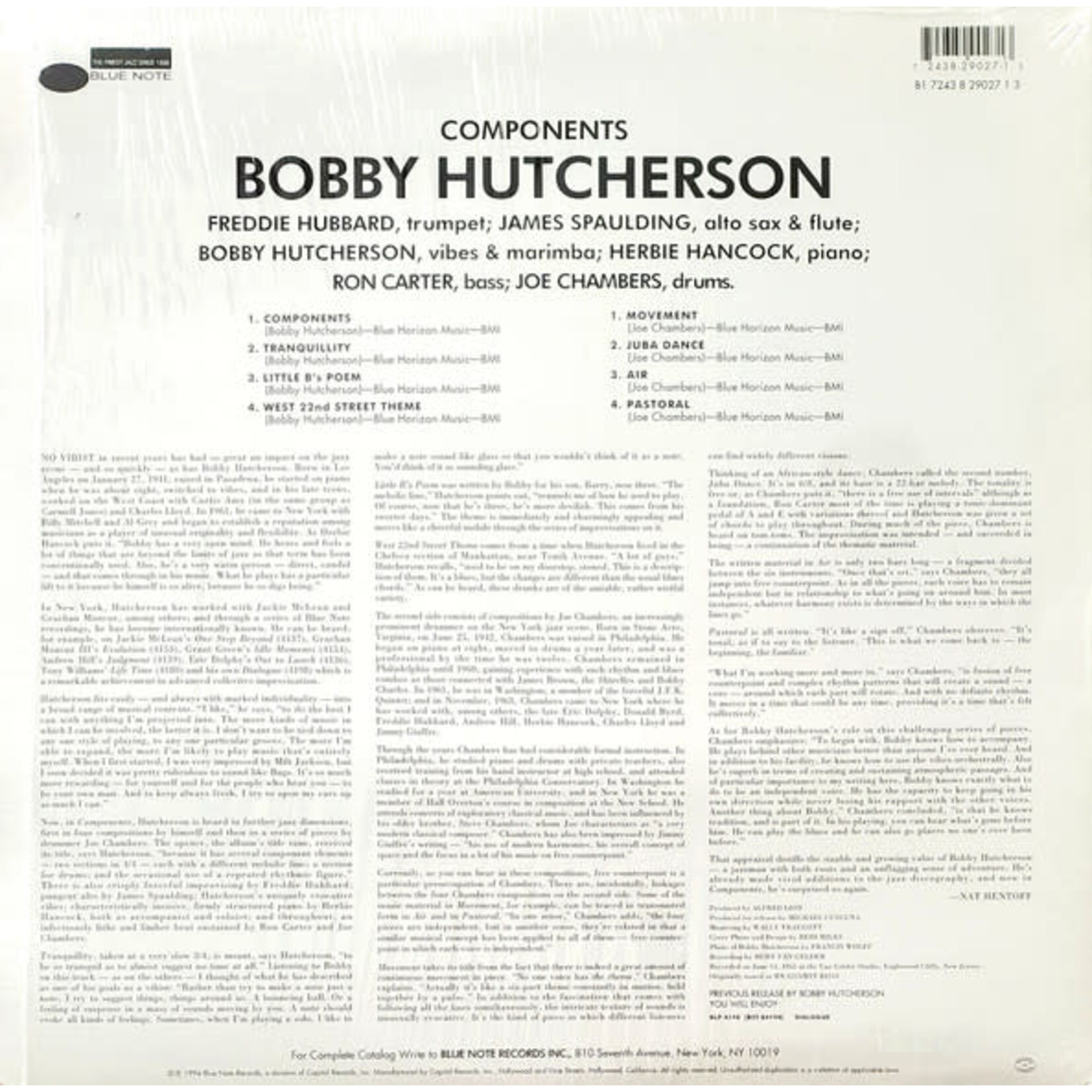 [Kollectible Vinyl] Hutcherson, Bobby: Components (1994, USA, 180g, SEALED) [BLUE NOTE]