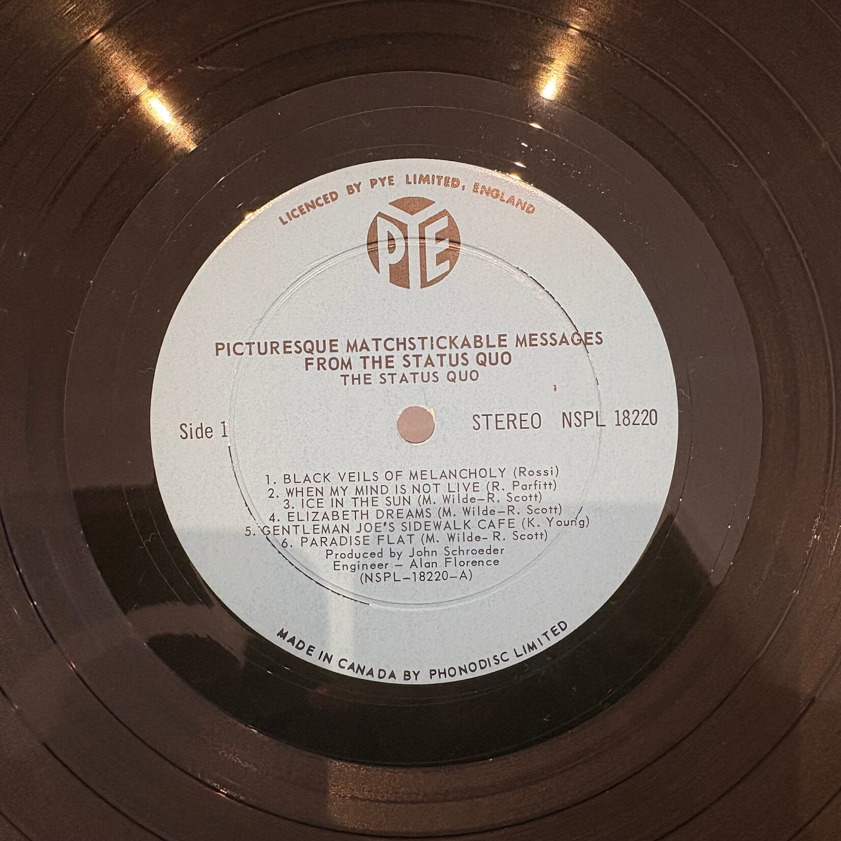 [Kollectible Vinyl] The Status Quo: Picturesque Matchstickable Messages From The Status Quo (1968, Canada, VG+) [PYE]