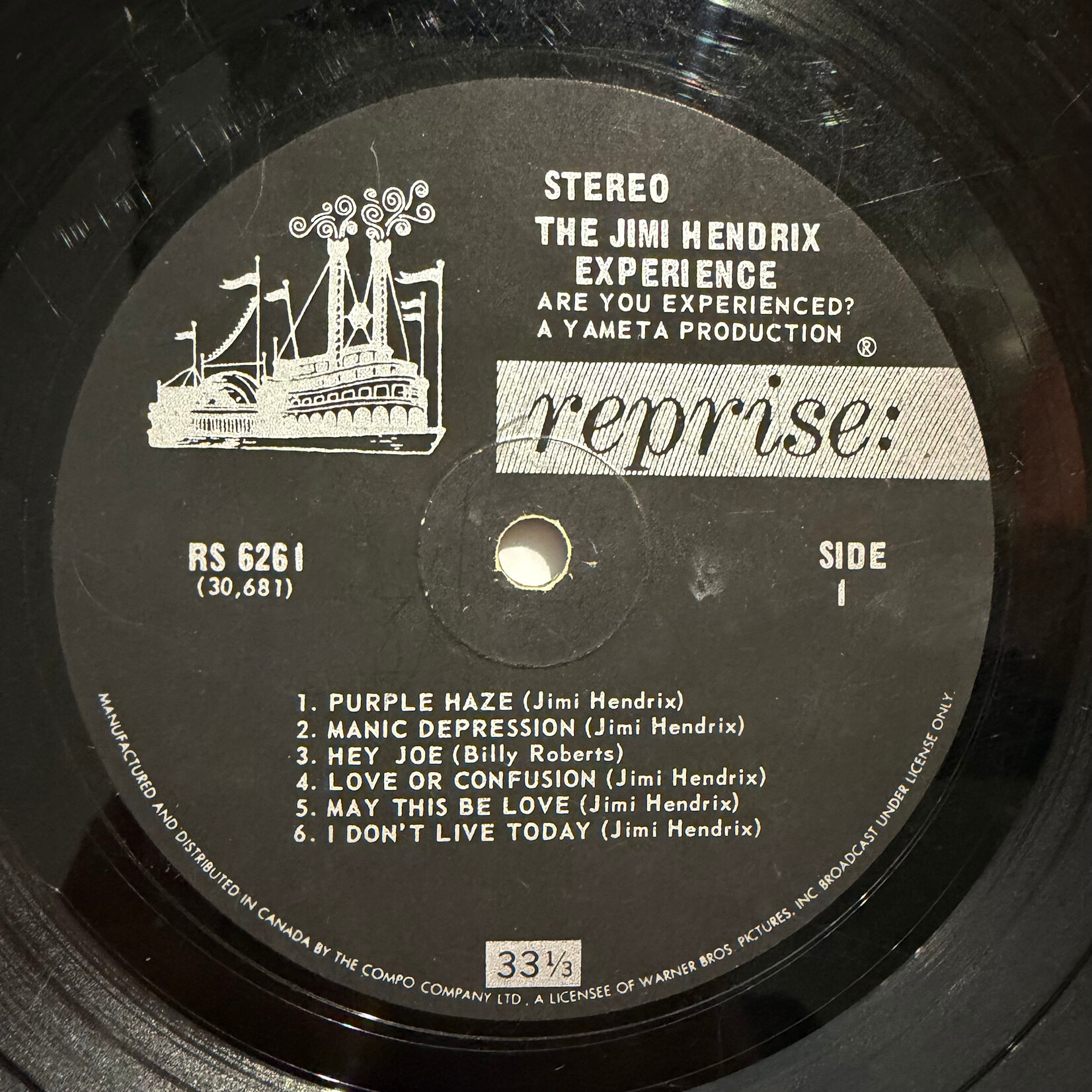 [Kollectible Vinyl] Hendrix, Jimi: Are You Experienced? (1967, Canada, Late Mono, G+) [REPRISE]