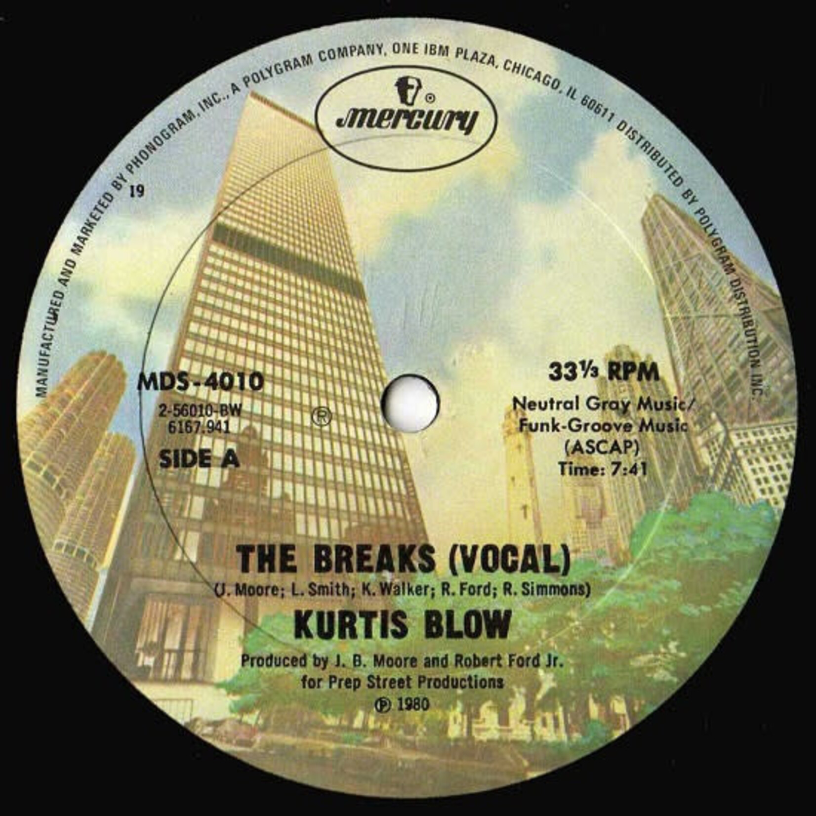 [Nick's Disk Pics] Kurtis Blow: The Breaks (1980, USA, Samples Rapper's Delight, Sampled by KRS-One, De La Soul, Jay-Z, SEALED) [MERCURY]