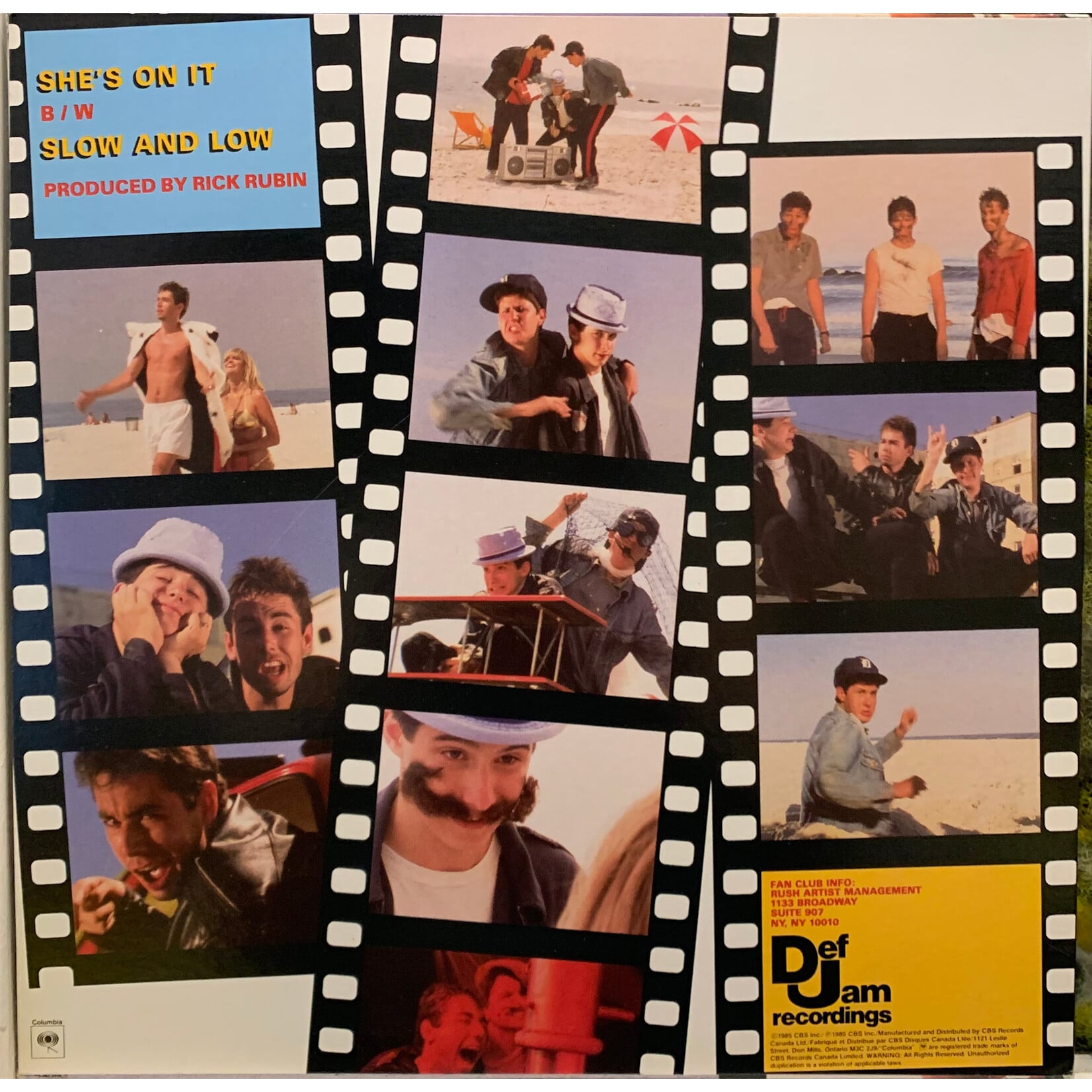 [Nick's Disk Pics] Beastie Boys: She's On It (1985, Canada, VG+) [COLUMBIA]