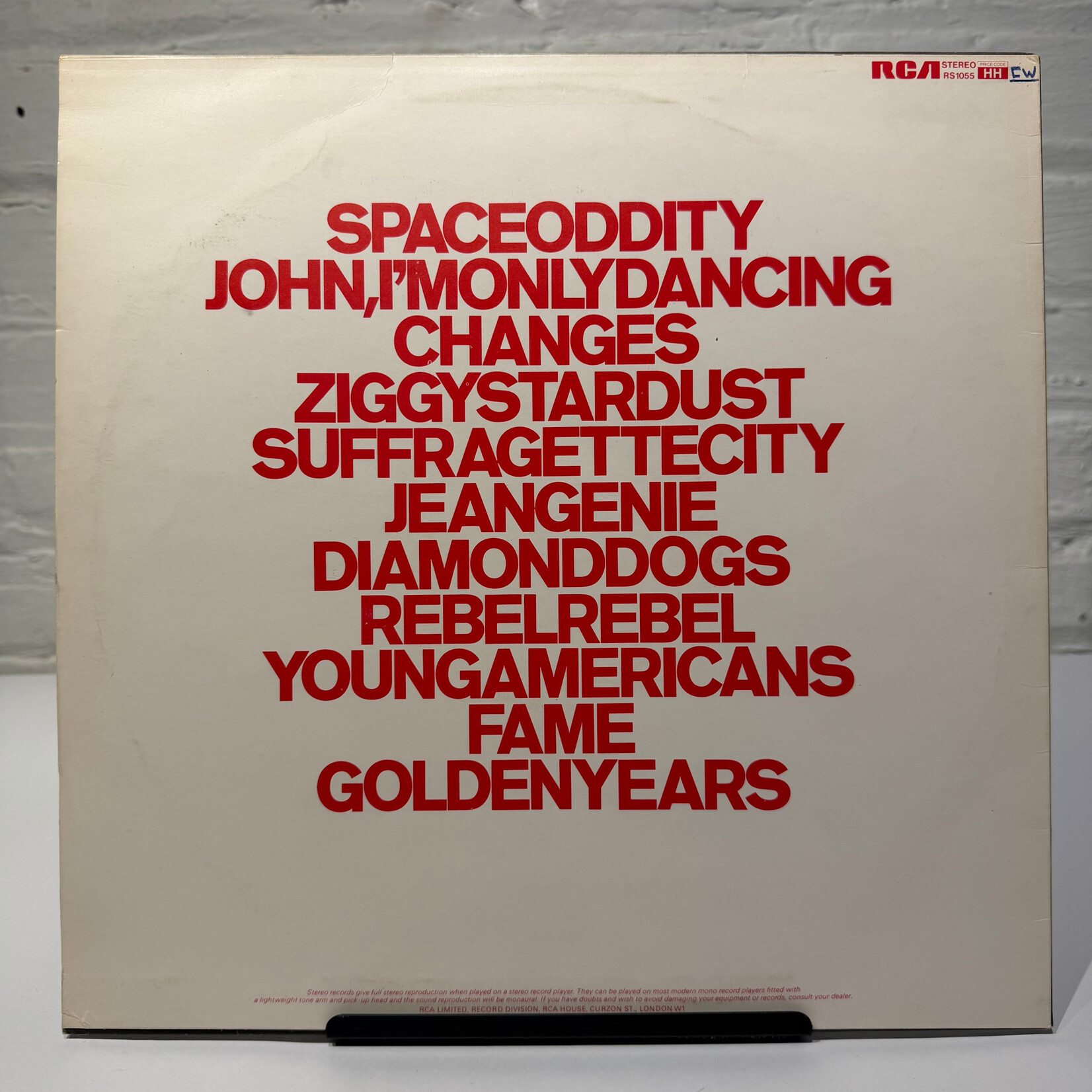 [Kollectible Vinyl] Bowie, David: Changes One Bowie (1976, UK, VG+) [RCA]