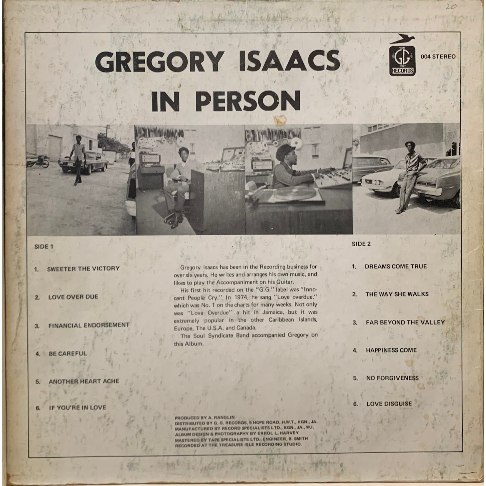 [Kollectible Vinyl] Isaacs, Gregory: In Person (1974, USA, VG) [HIT]