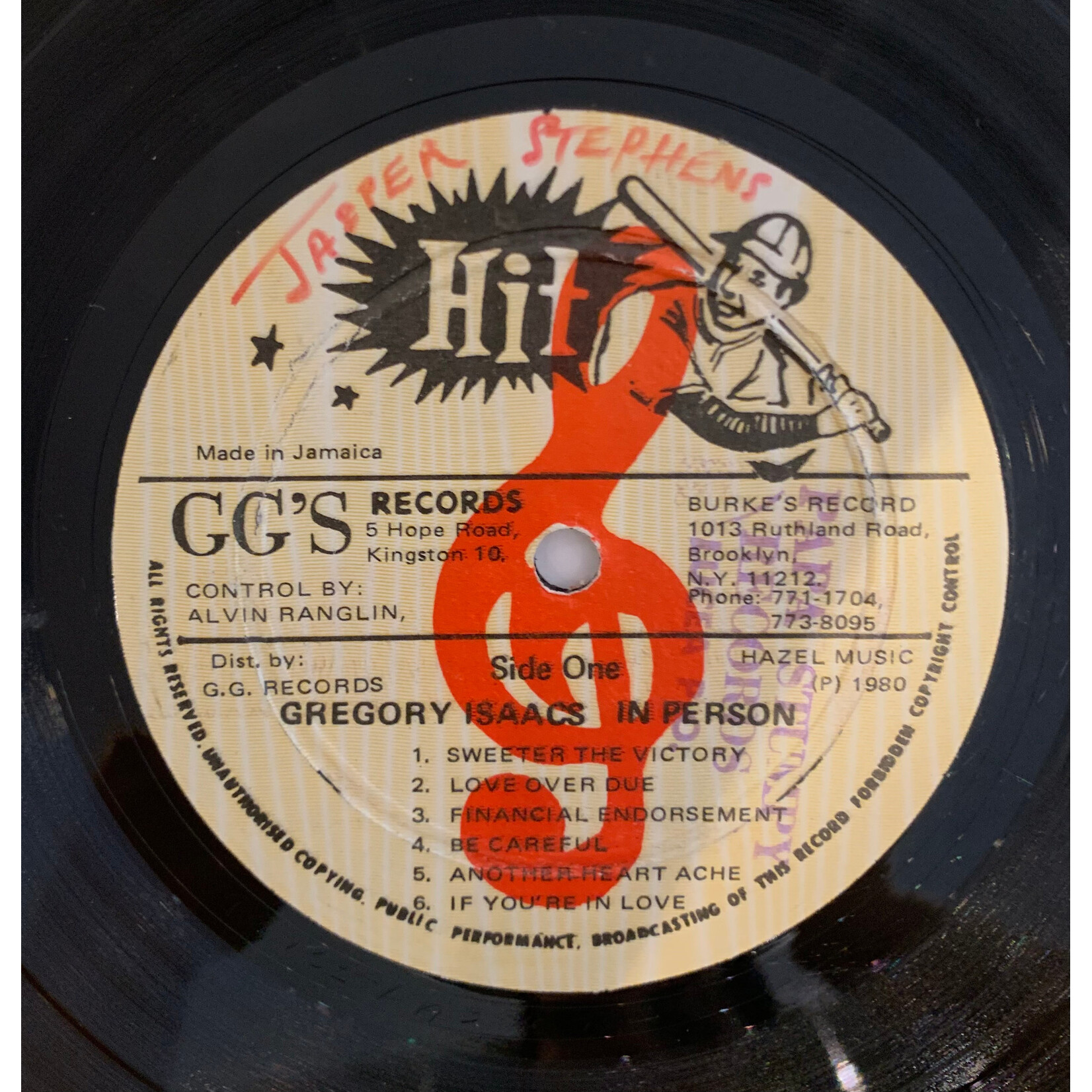 [Kollectible Vinyl] Isaacs, Gregory: In Person (1974, USA, VG) [HIT]