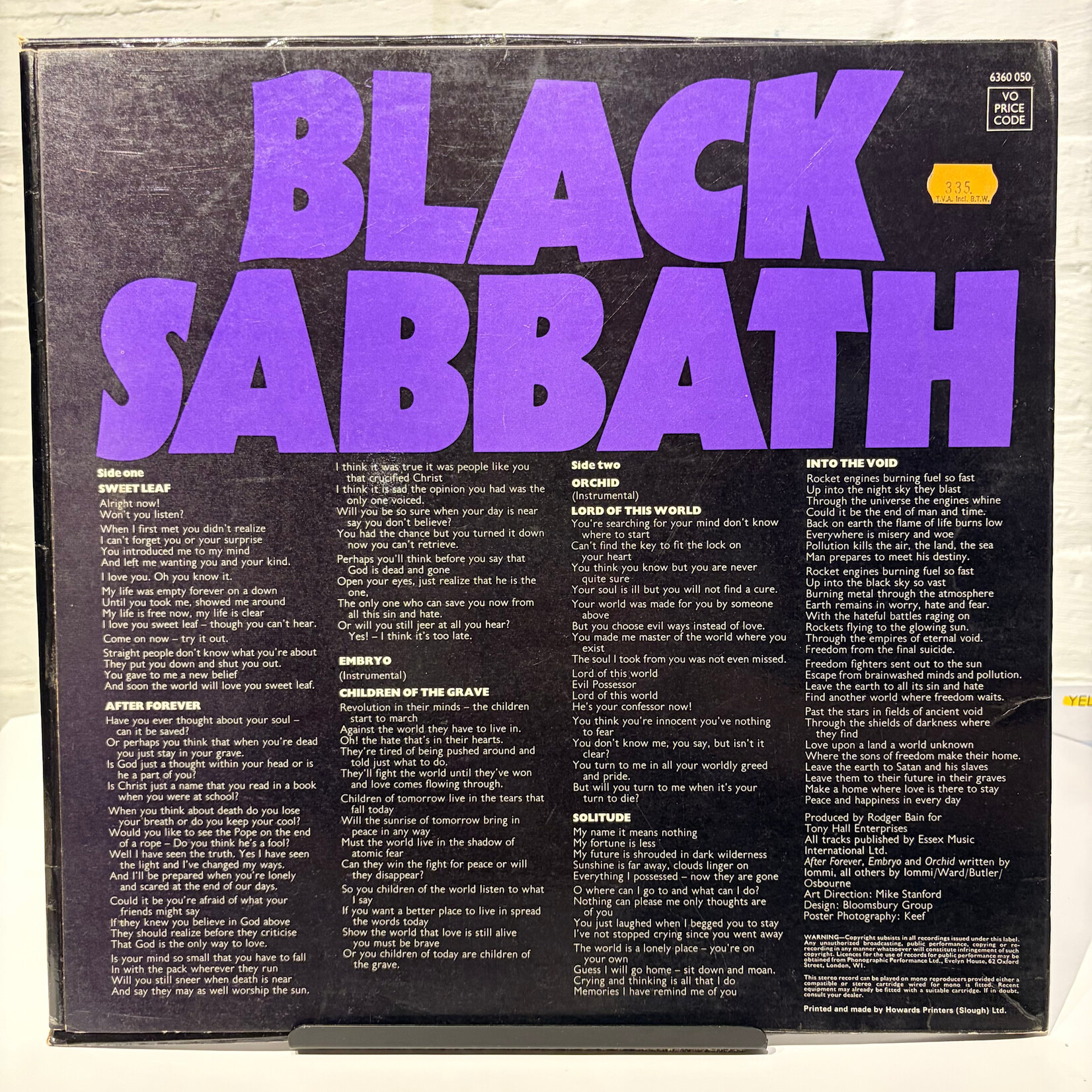 [Kollectible Vinyl] Black Sabbath: Master of Reality (1971, UK, Embossed Box Sleeve, No Postcard, VG) [VERTIGO]