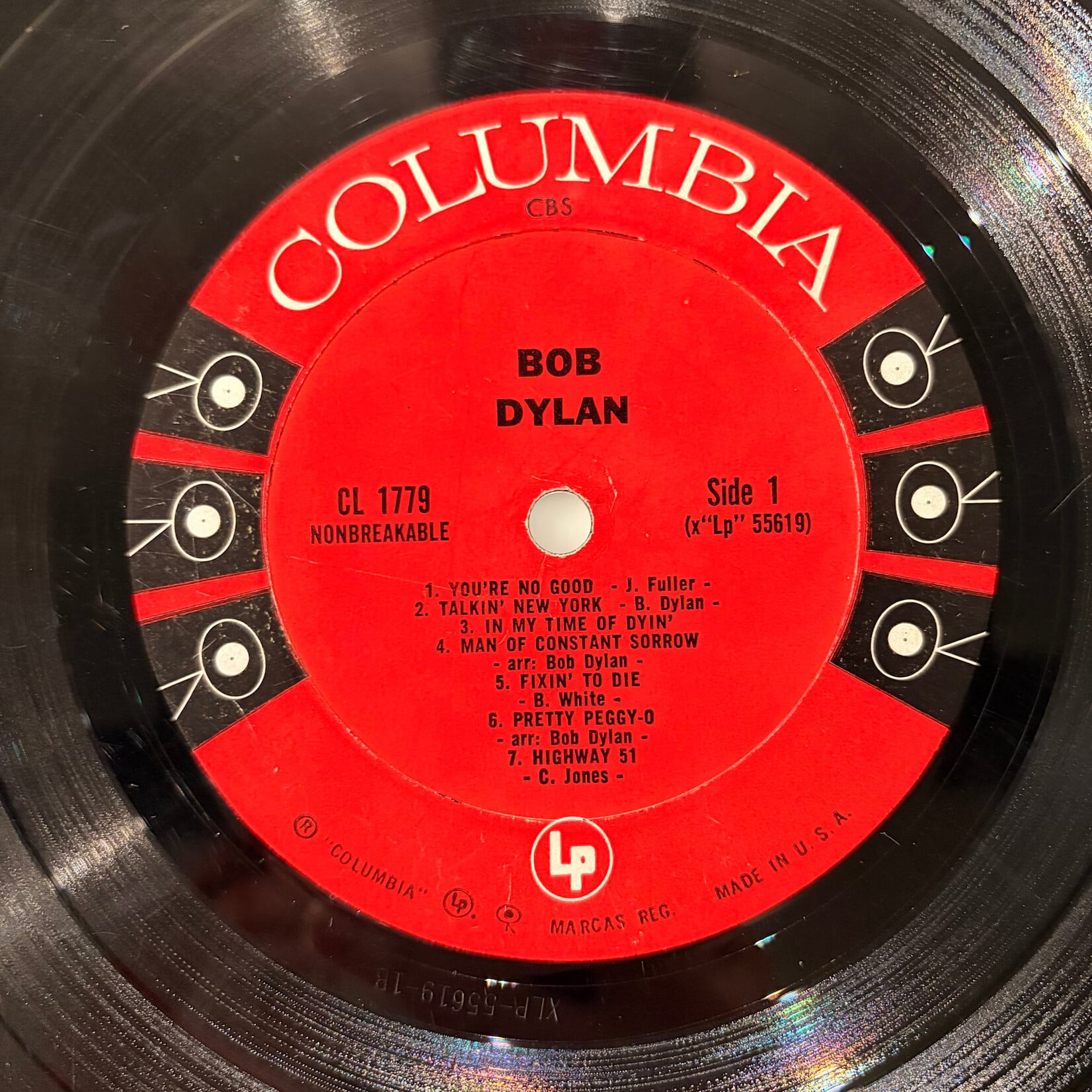 [Kollectible Vinyl] Dylan, Bob: Self-Titled (1962, USA, Mono, 6-Eye, G+) [COLUMBIA]