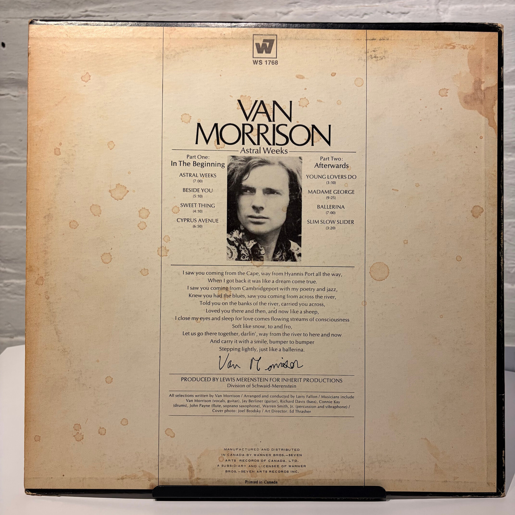 [Kollectible Vinyl] Morrison, Van : Astral Weeks (1968, Canada, Gold Label Warner, VG) [WARNER]