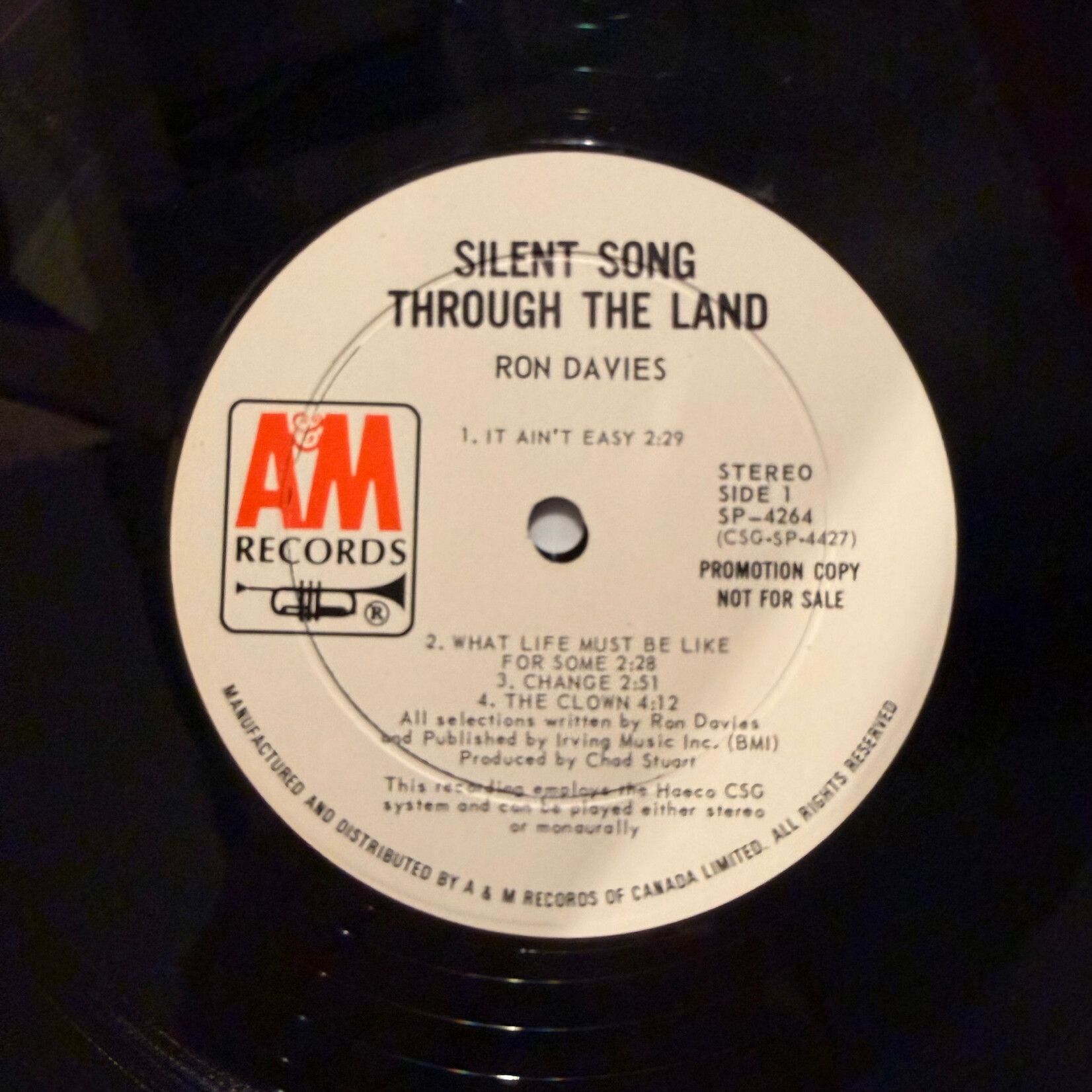 [Kollectible Vinyl] Davies, Ron: Silent Song Through the Land (1970, USA, white Label, Ex) [AM]