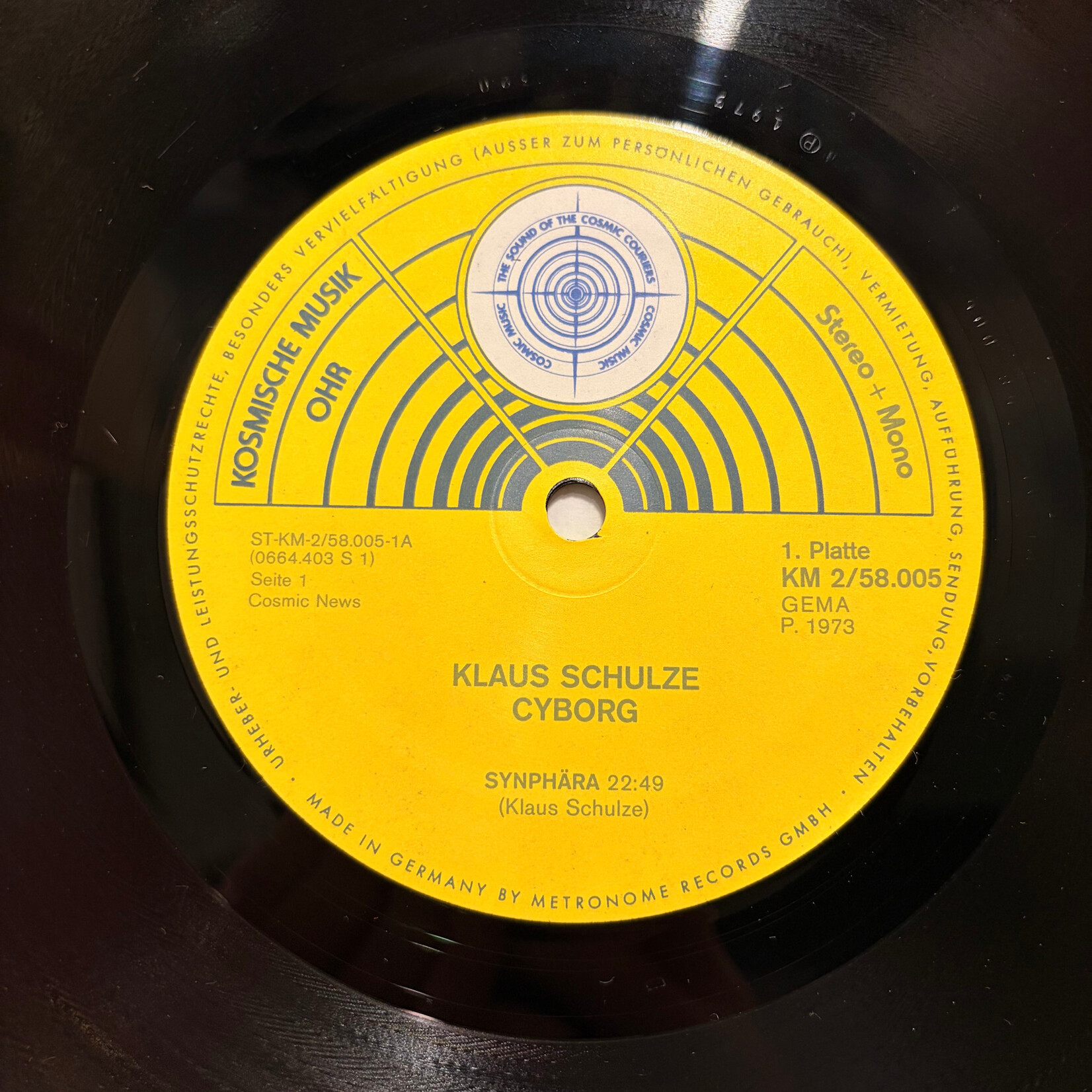 [Kollectible Vinyl] Schulze, Klaus: Cyborg (1973, Germany, Ex) [METRONOME]