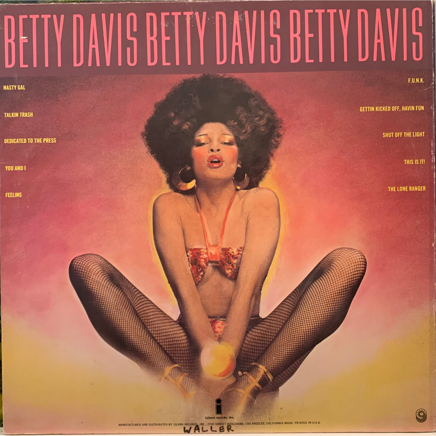 [Kollectible Vinyl] Davis, Betty: Nasty Gal (1975, Canada, w/OG inner, VG+) [ISLAND]