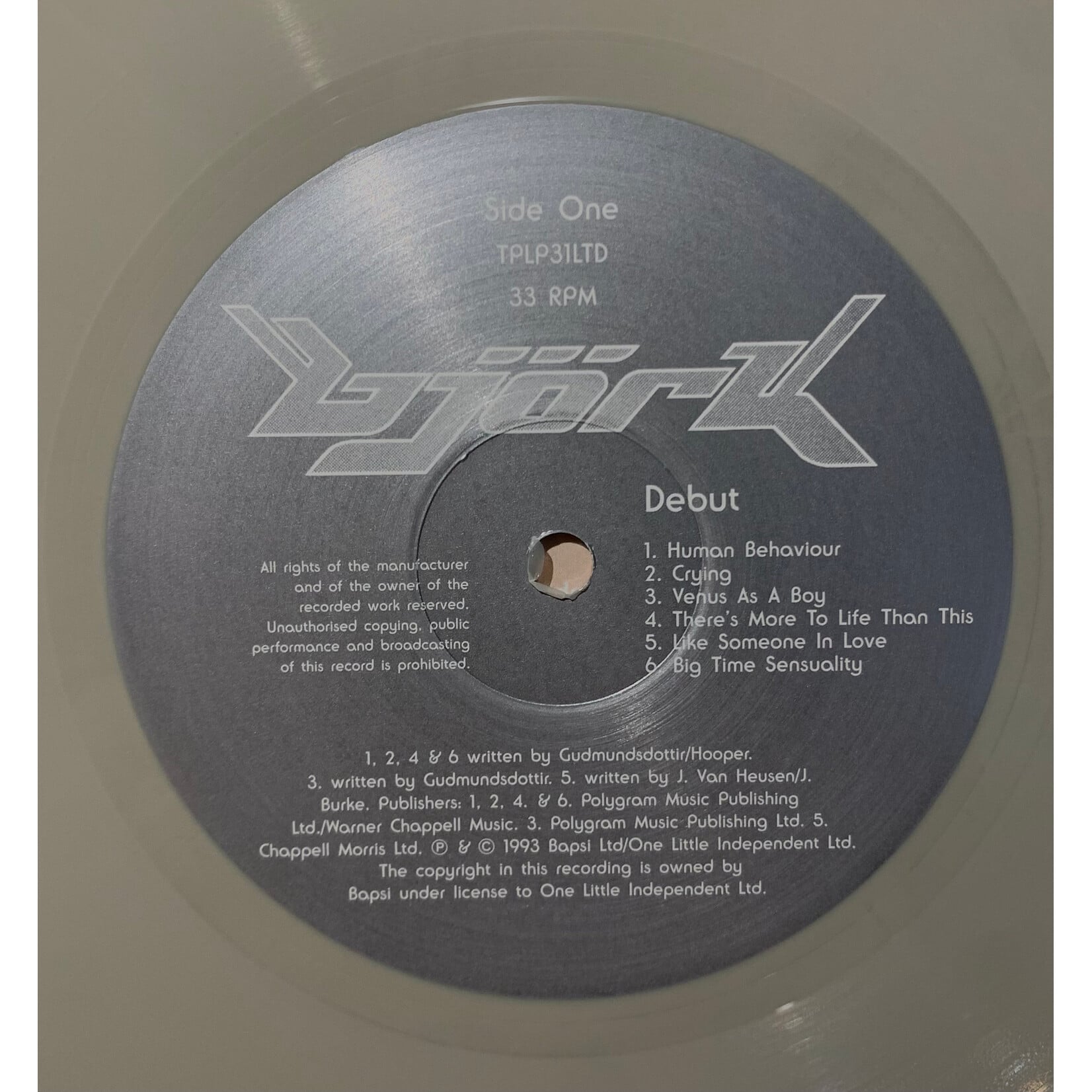 [Kollectible Vinyl] Björk: Debut (2015, UK, Beige Vinyl, EX) [ONE LITTLE INDIAN]