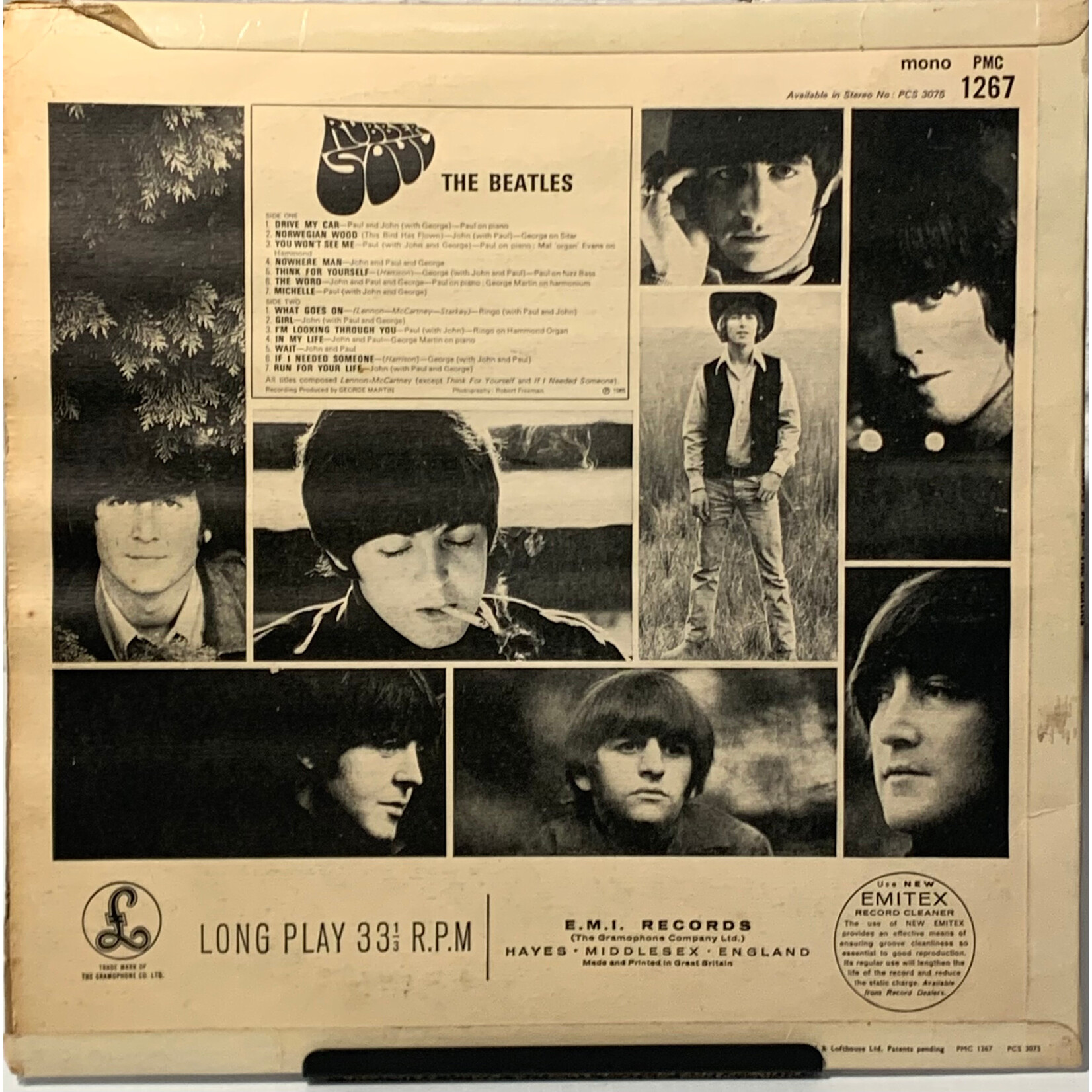 [Kollectible Vinyl] Beatles: Rubber Soul (1965, UK, Mono, VG) [PARLOPHONE]