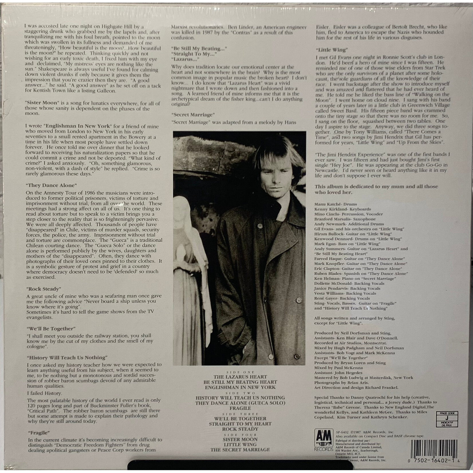 [Kollectible Vinyl] Sting: ...Nothing Like The Sun (1987, Canada, Sealed w/ Hype, SEALED) [A&M]