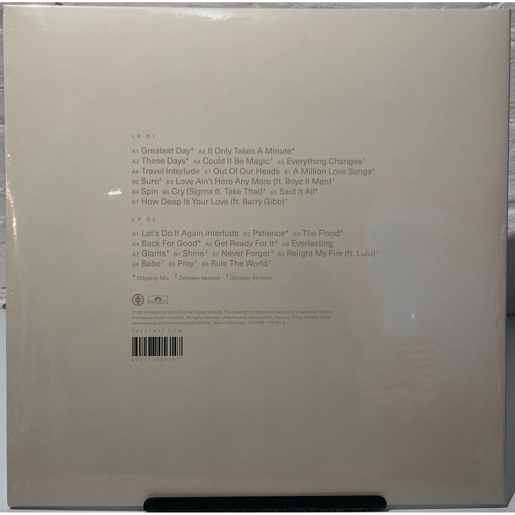 [Kollectible Vinyl] Take That: Odyssey (2018, UK, SEALED) [POLYDOR]