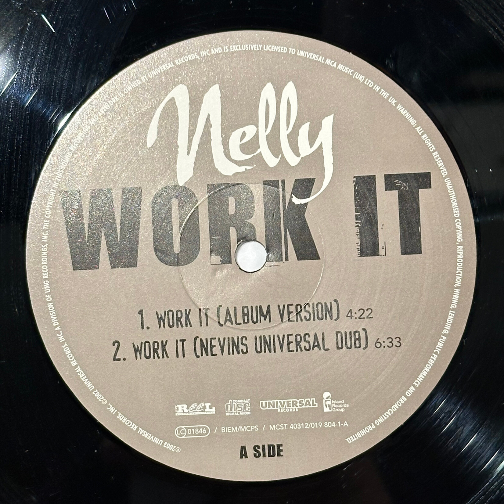 [Nick's Disk Pics] Nelly: Work It (2003, UK, VG+) [UNIVERSAL]