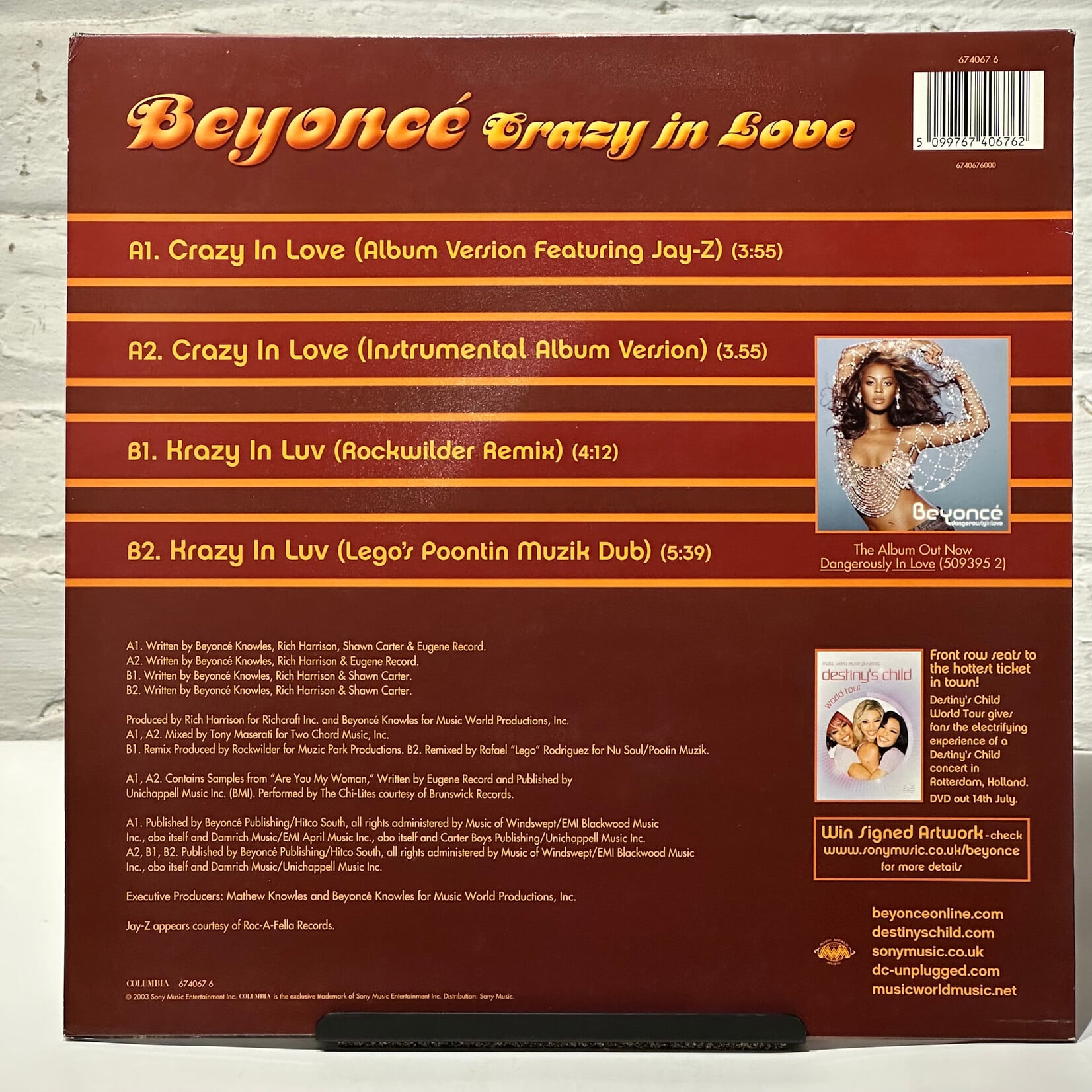 [Nick's Disk Pics] Beyonce: Crazy In Love (2003, UK, VG+) [COLUMBIA]
