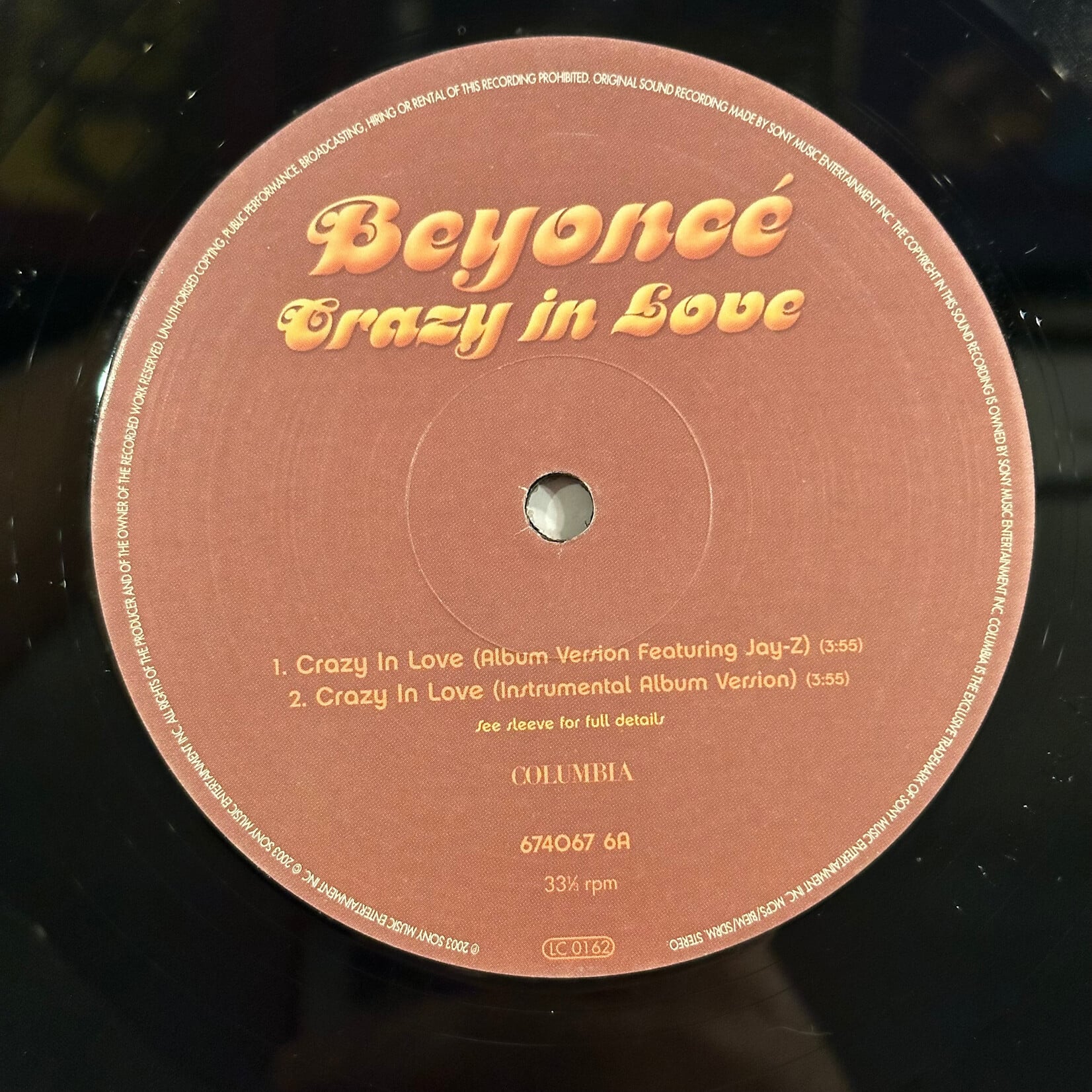 [Nick's Disk Pics] Beyonce: Crazy In Love (2003, UK, VG+) [COLUMBIA]