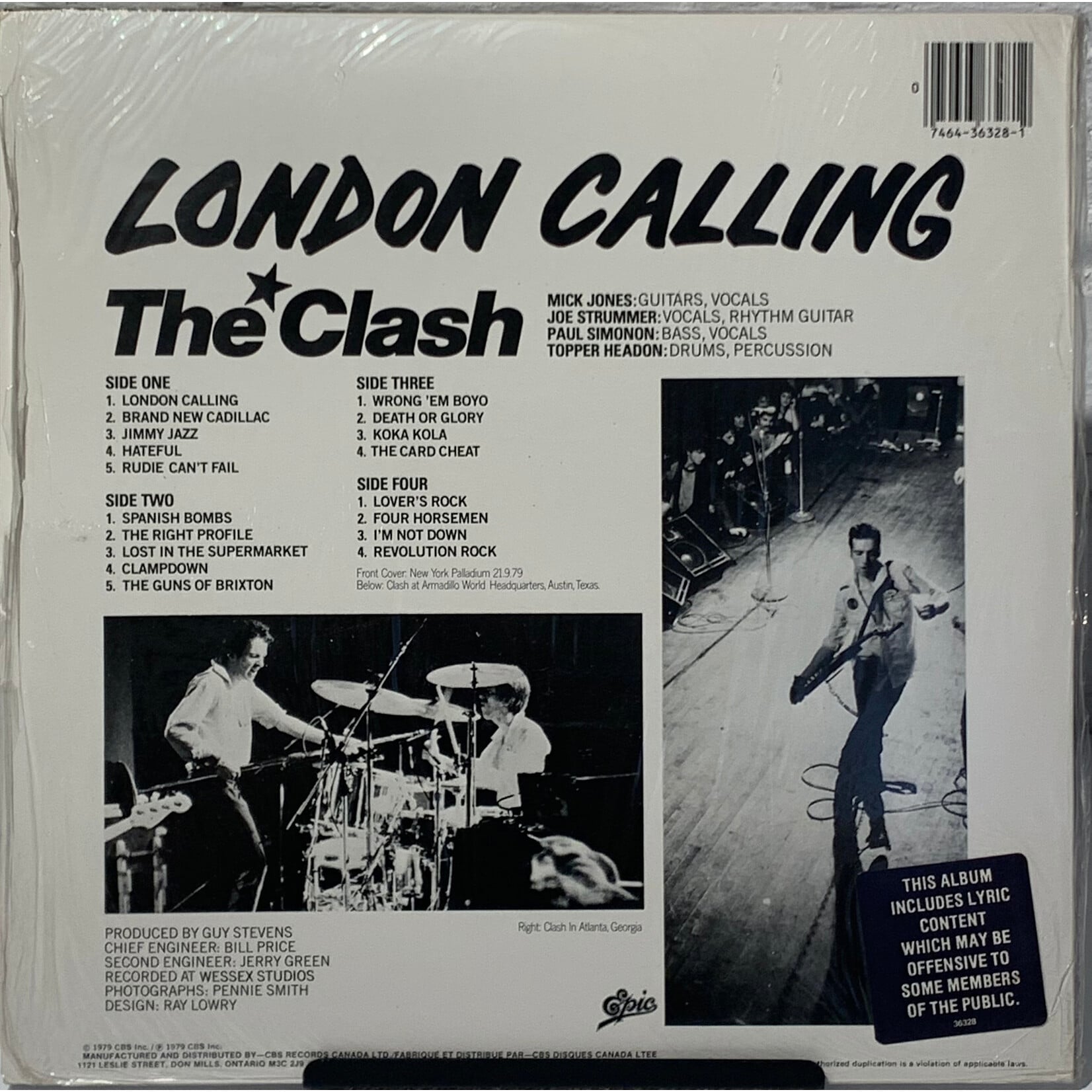 [Kollectible Vinyl] Clash: London Calling (1980, Canada, In Shrink, w/Hype, w/Inners, EX) [EPIC]