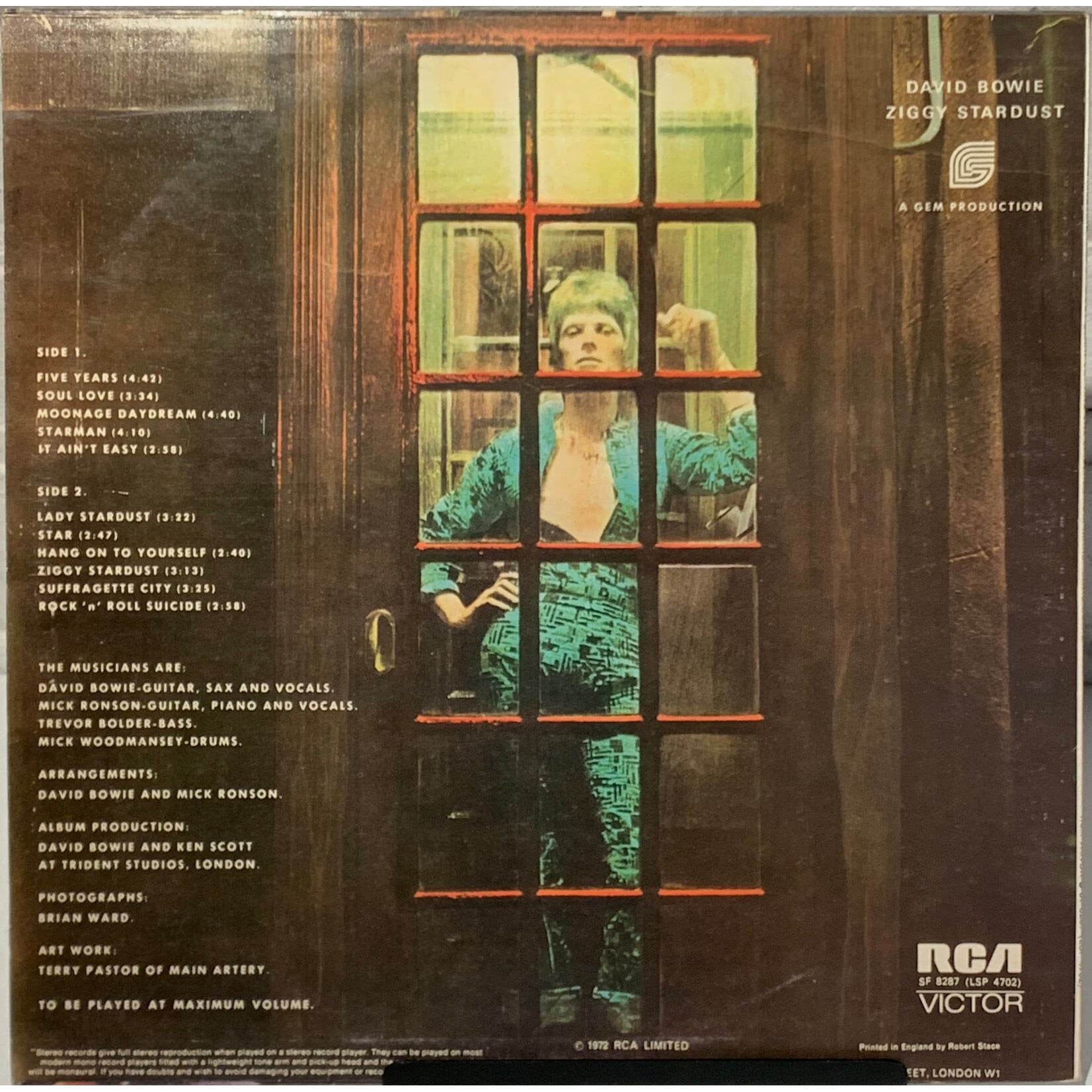 [Kollectible Vinyl] Bowie, David: The Rise and Fall of Ziggy Stardust... (1972, UK, Canada Export Press, VG+) [RCA]
