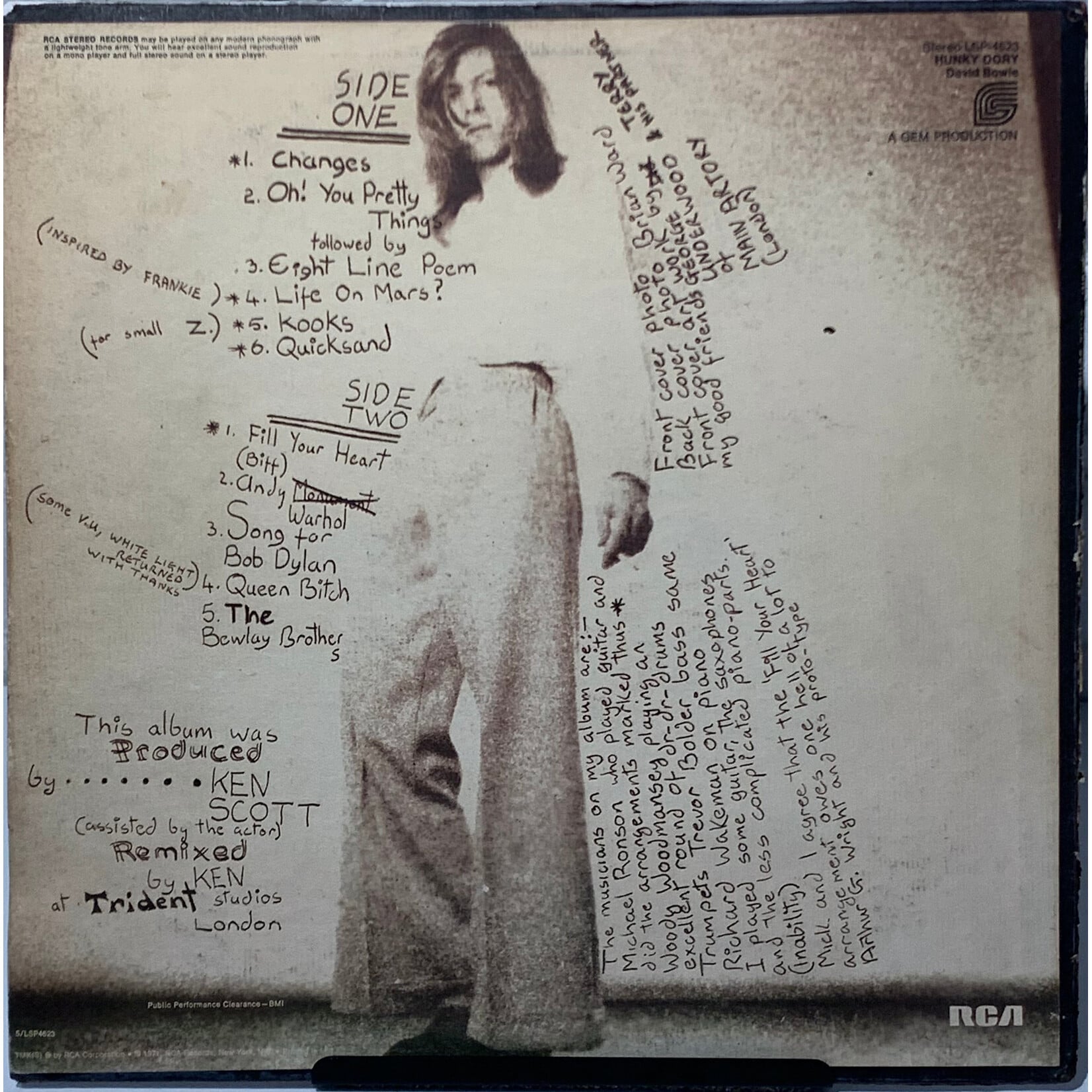 [Kollectible Vinyl] Bowie, David: Hunky Dory (1971, USA, Dynaflex, w/Inner, VG) [RCA]