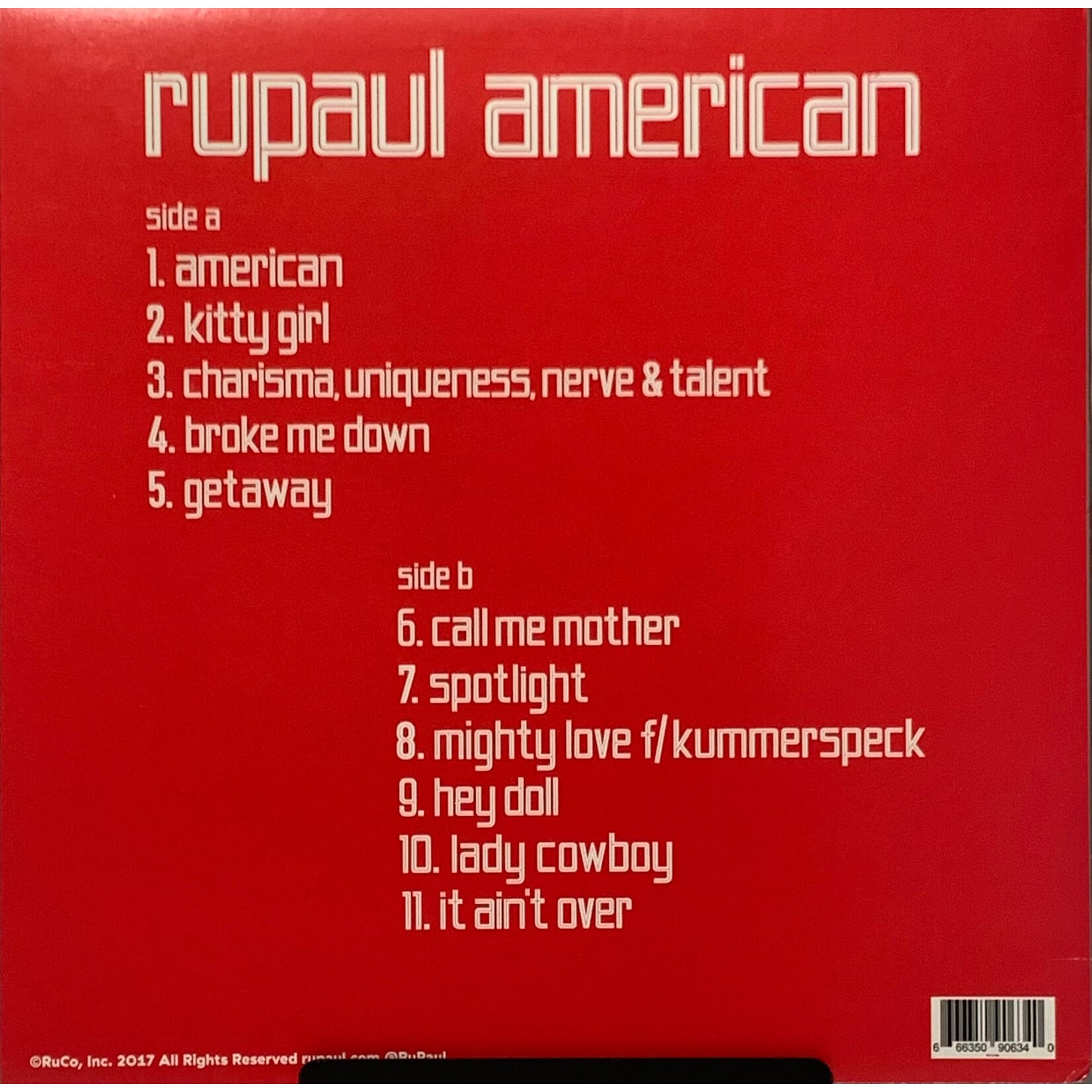 [Kollectible Vinyl] RuPaul: American (2017, USA, VG+) [RUCO, INC]