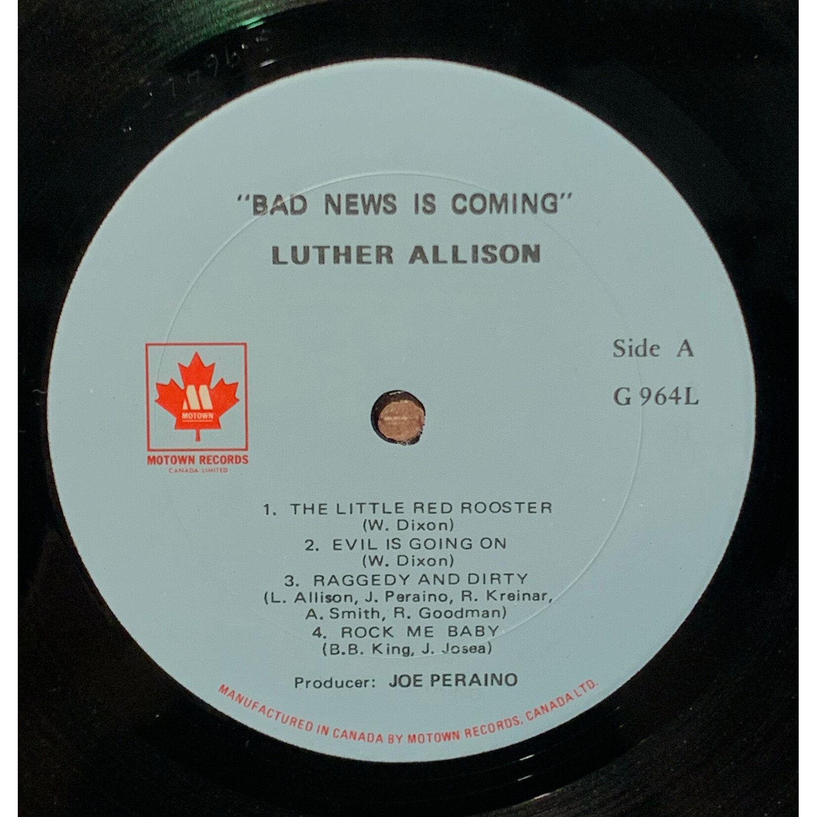 [Kollectible Vinyl] Allison, Luther: Bad News Is Coming (1972, Canada, Blues, Disc VG+) [MOTOWN]