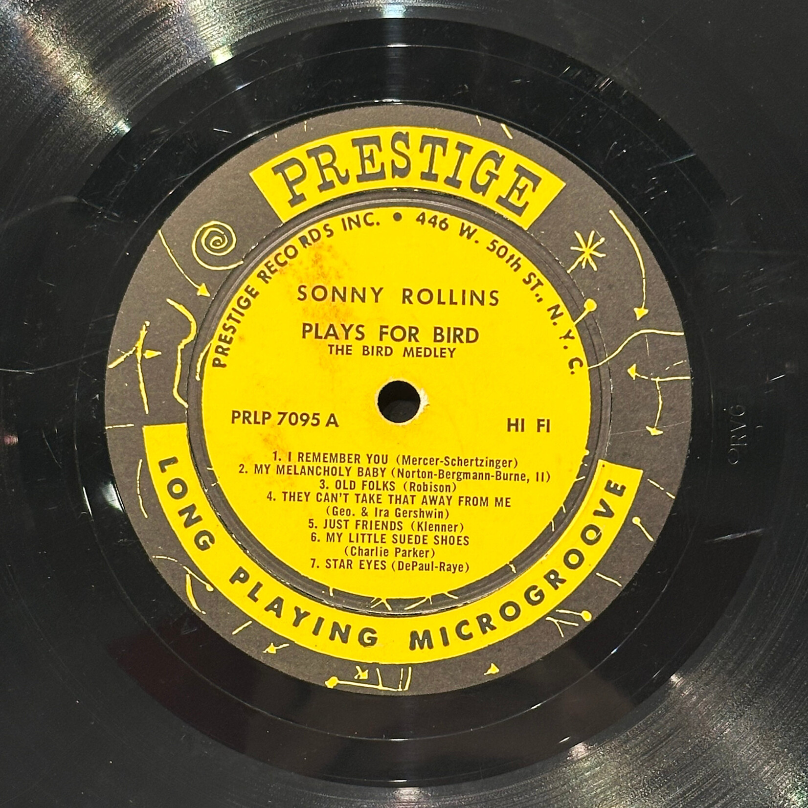 [Kollectible Vinyl] Rollins, Sonny: Plays For Bird (1956, USA, Mono, New York Address, Disc Only, VG) [PRESTIGE]