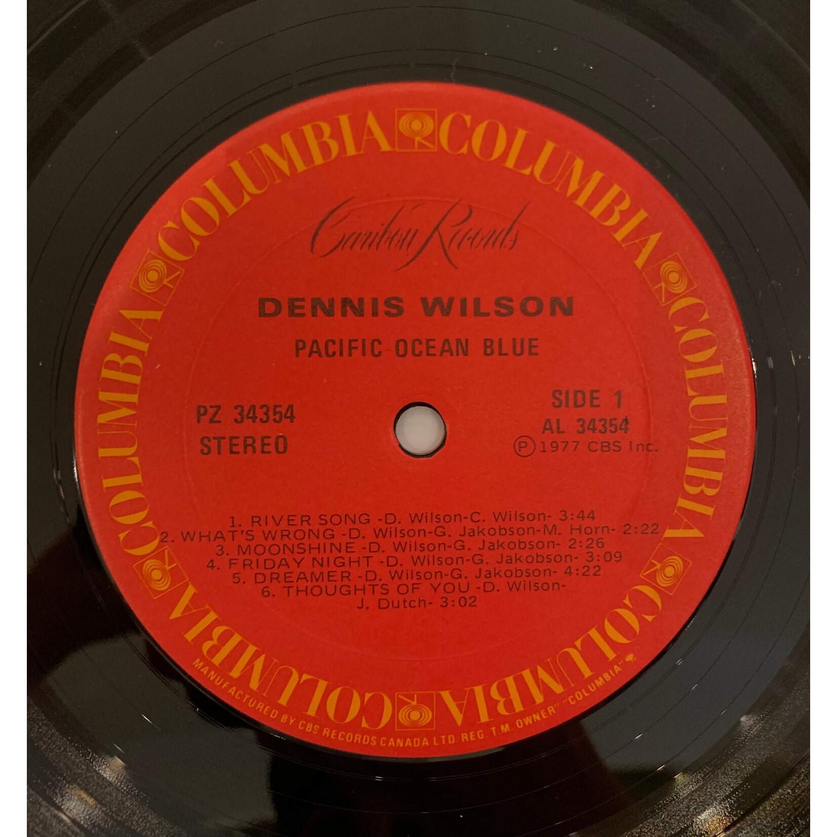 [Kollectible Vinyl] Wilson, Dennis: Pacific Ocean Blue (1977, Canada, w/ Inner, VG+) [COLUMBIA]