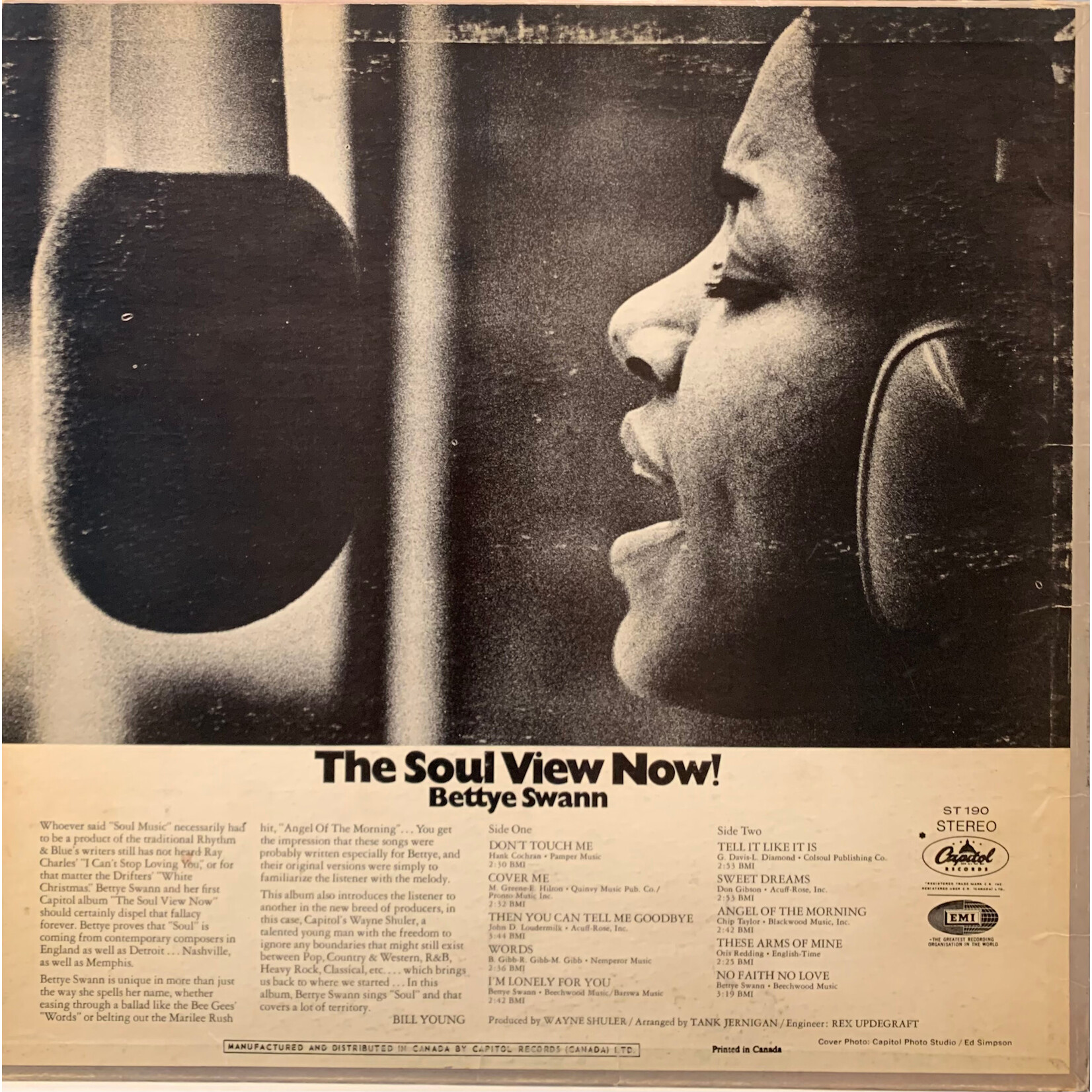 [Kollectible Vinyl] Swan, Bettye: The Soul View Now! (1969, Canada, Soul, VG) [CAPITOL]