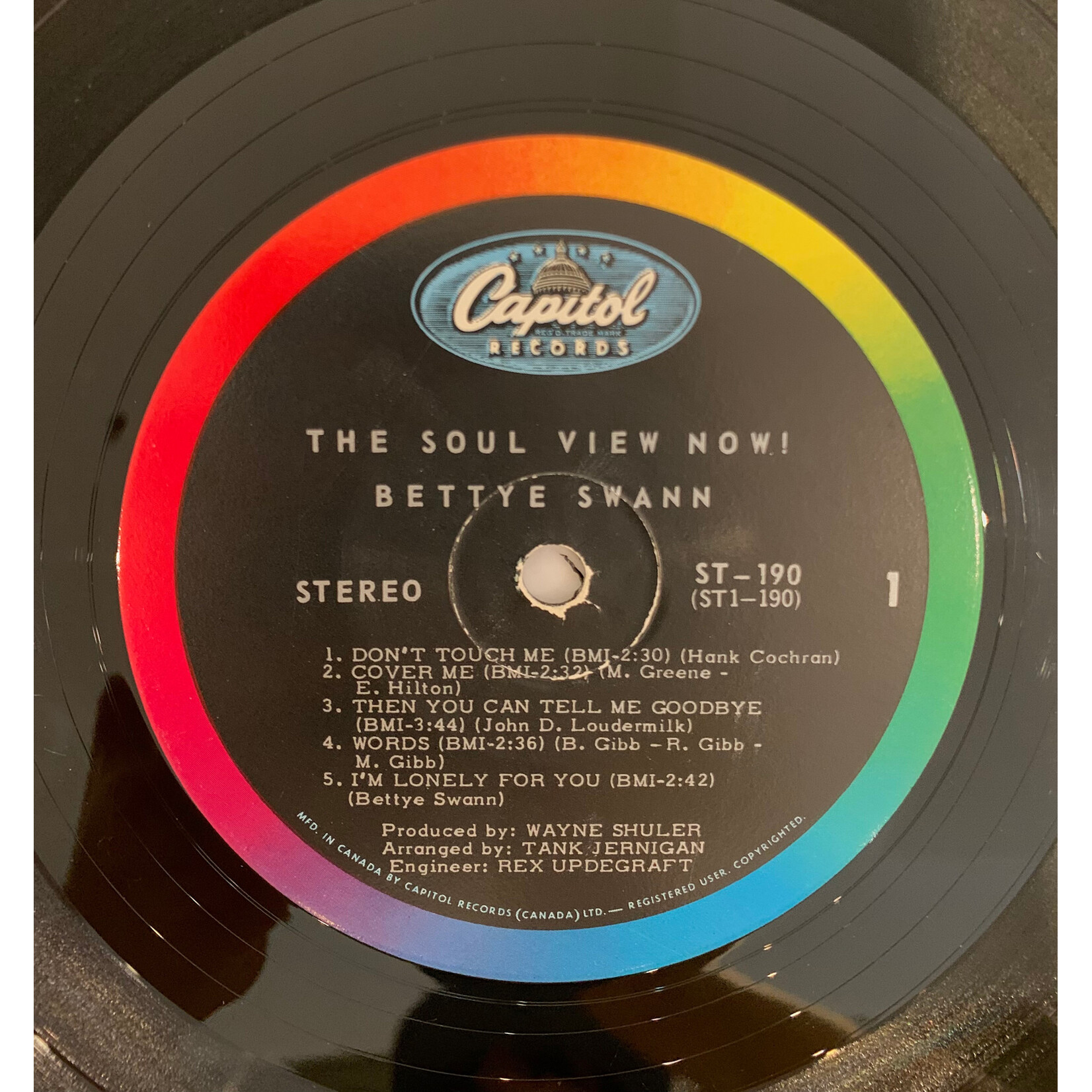 [Kollectible Vinyl] Swan, Bettye: The Soul View Now! (1969, Canada, Soul, VG) [CAPITOL]