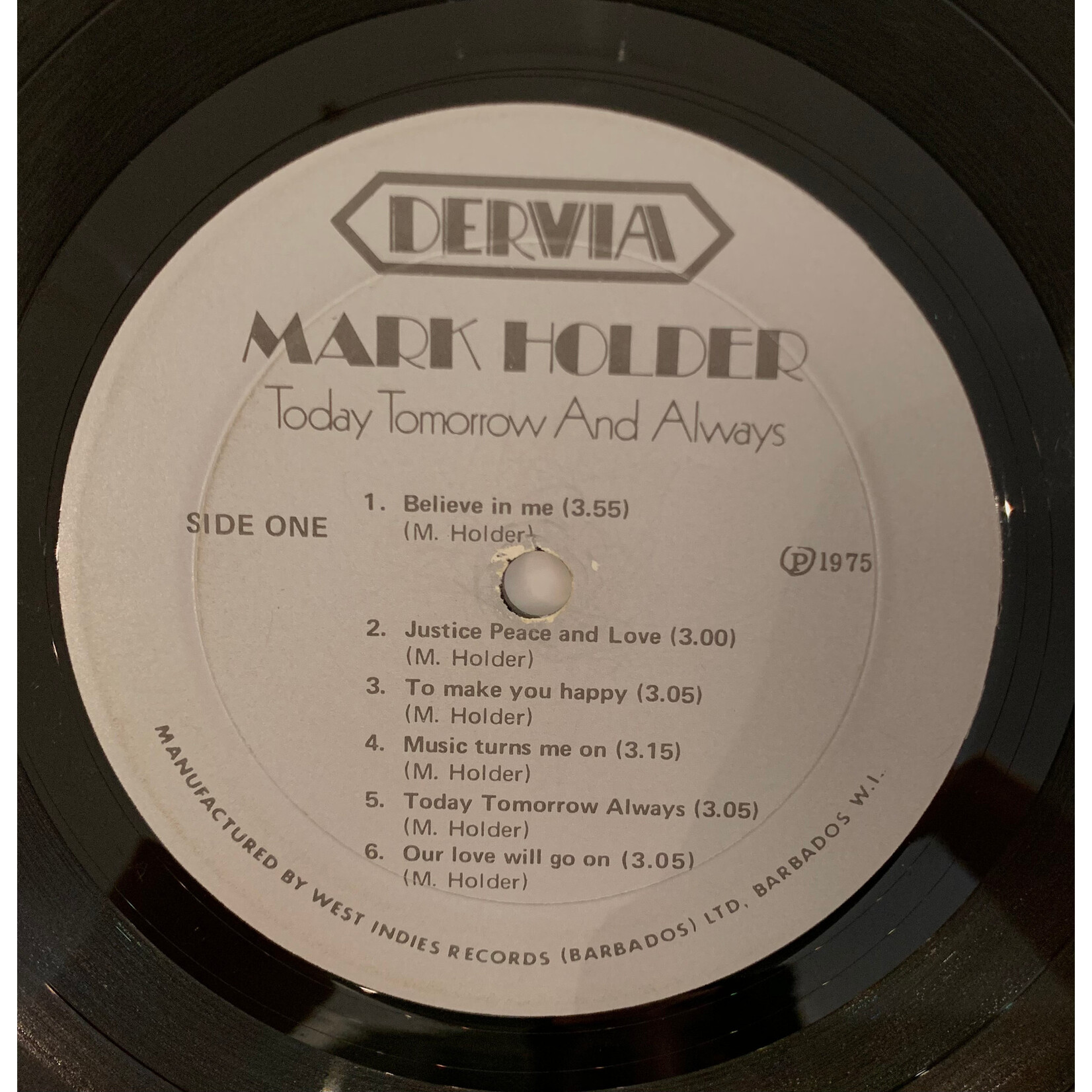 Holder, Mark: Today, Tomorrow, And Always (1974, Jamaica, Reggae, VG) [DERVIA]