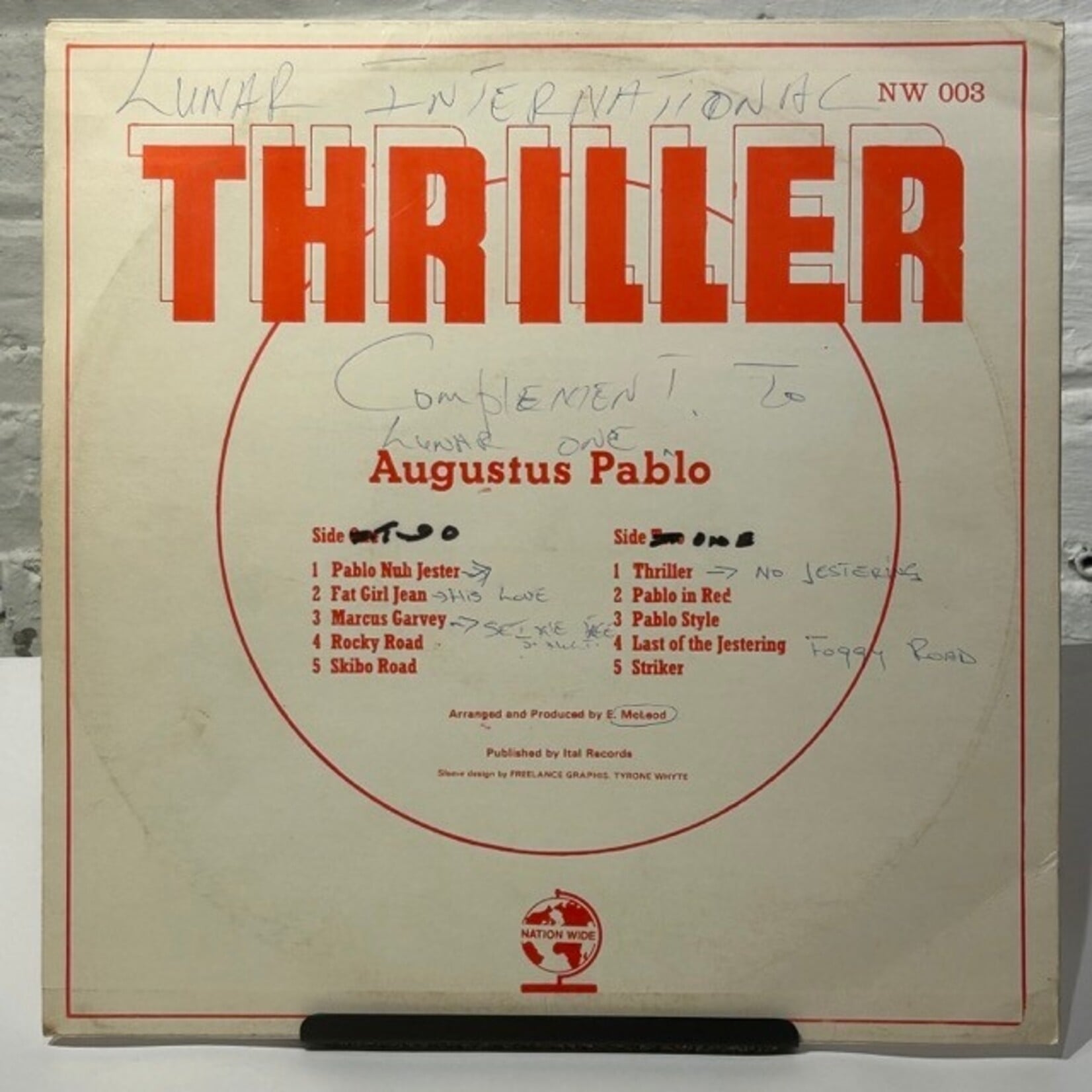 [Kollectible Vinyl] Pablo, Augustus: Thriller (1975, UK, Disc VG+) [NATIONWIDE]